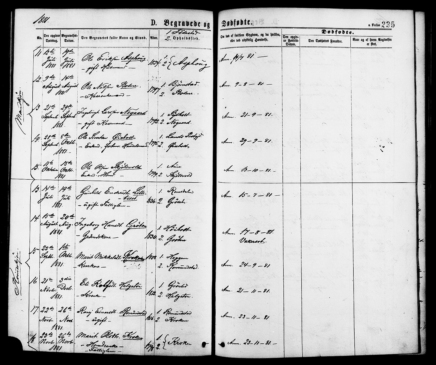 Ministerialprotokoller, klokkerbøker og fødselsregistre - Møre og Romsdal, AV/SAT-A-1454/598/L1068: Parish register (official) no. 598A02, 1872-1881, p. 235