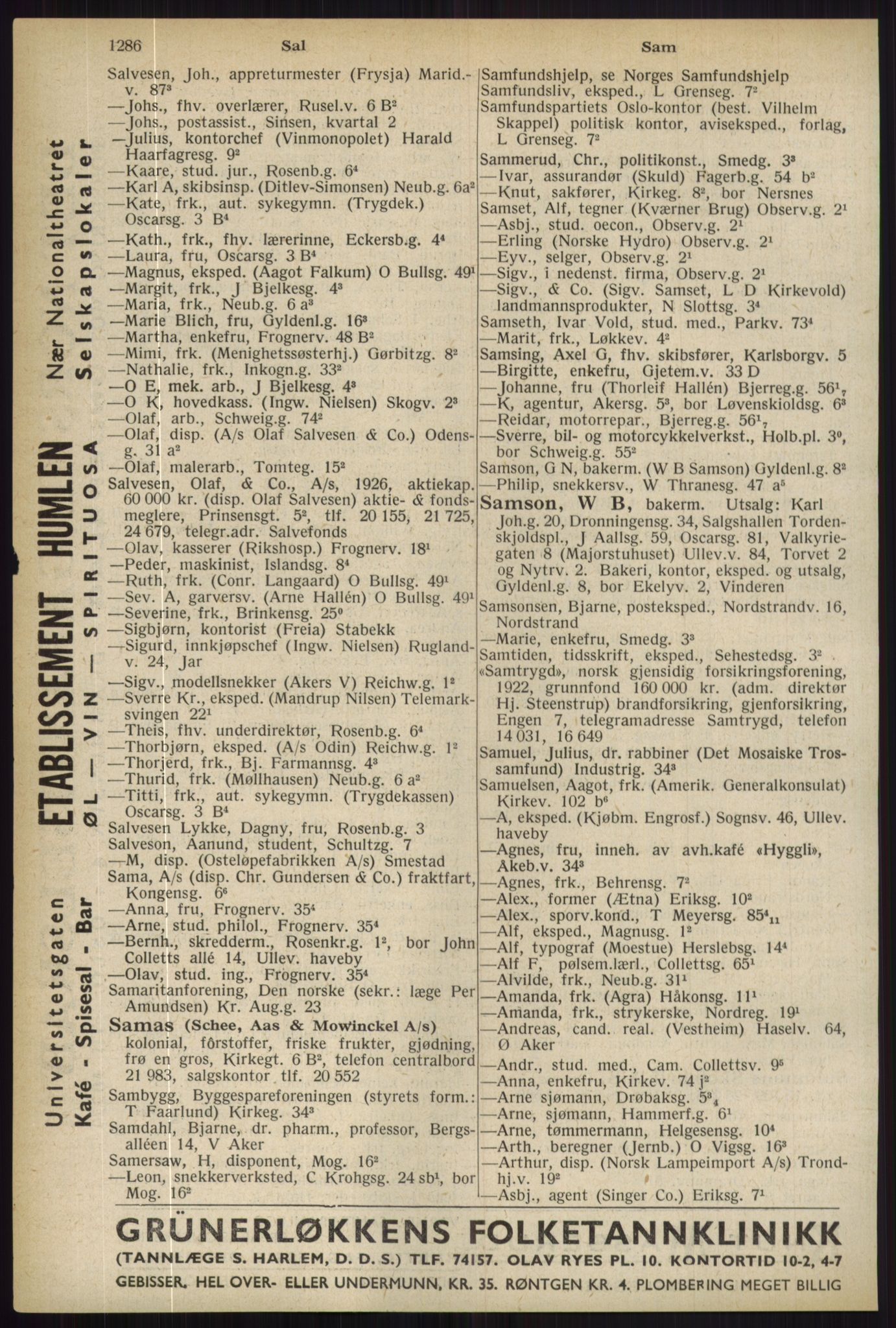 Kristiania/Oslo adressebok, PUBL/-, 1936, p. 1286