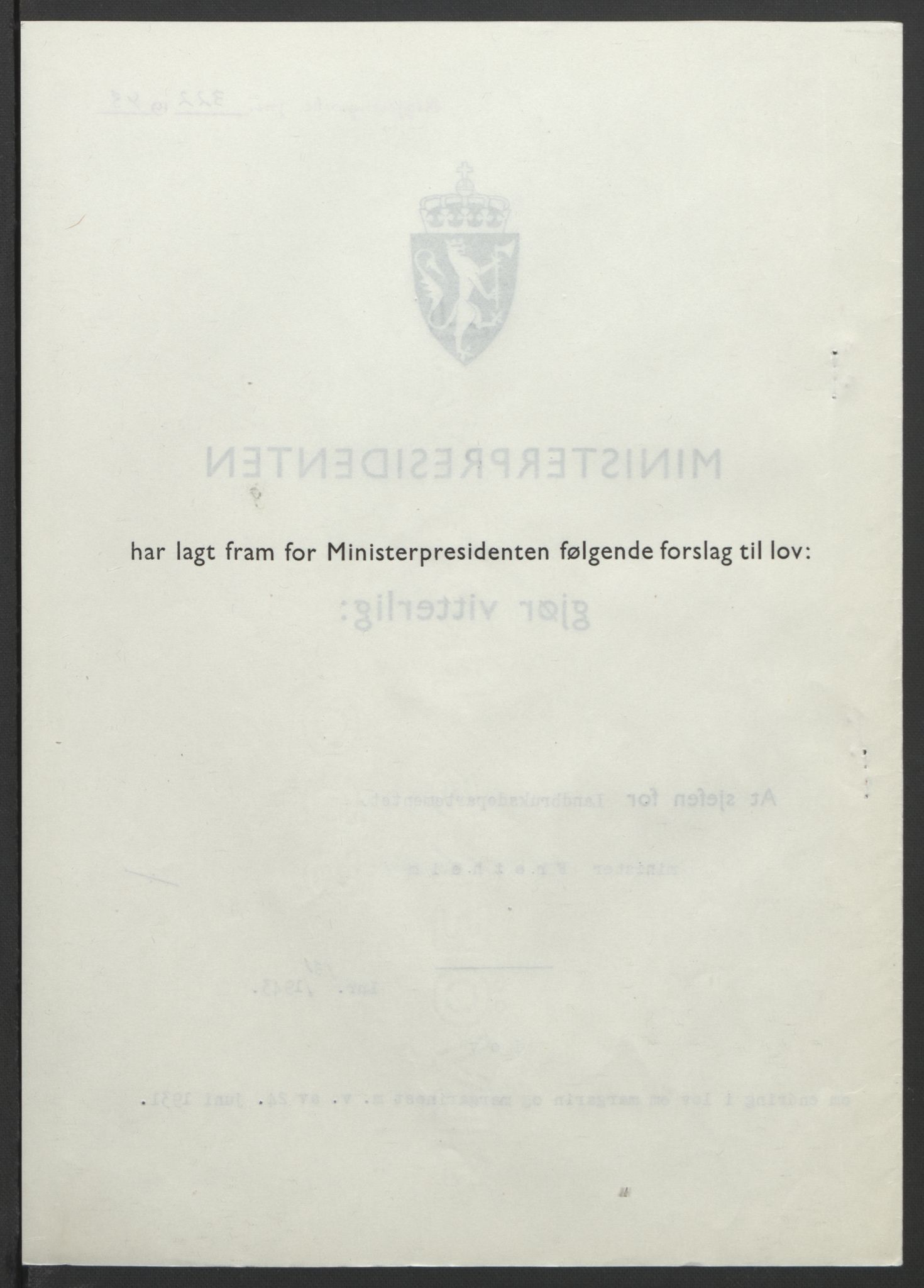 NS-administrasjonen 1940-1945 (Statsrådsekretariatet, de kommisariske statsråder mm), RA/S-4279/D/Db/L0099: Lover, 1943, p. 613