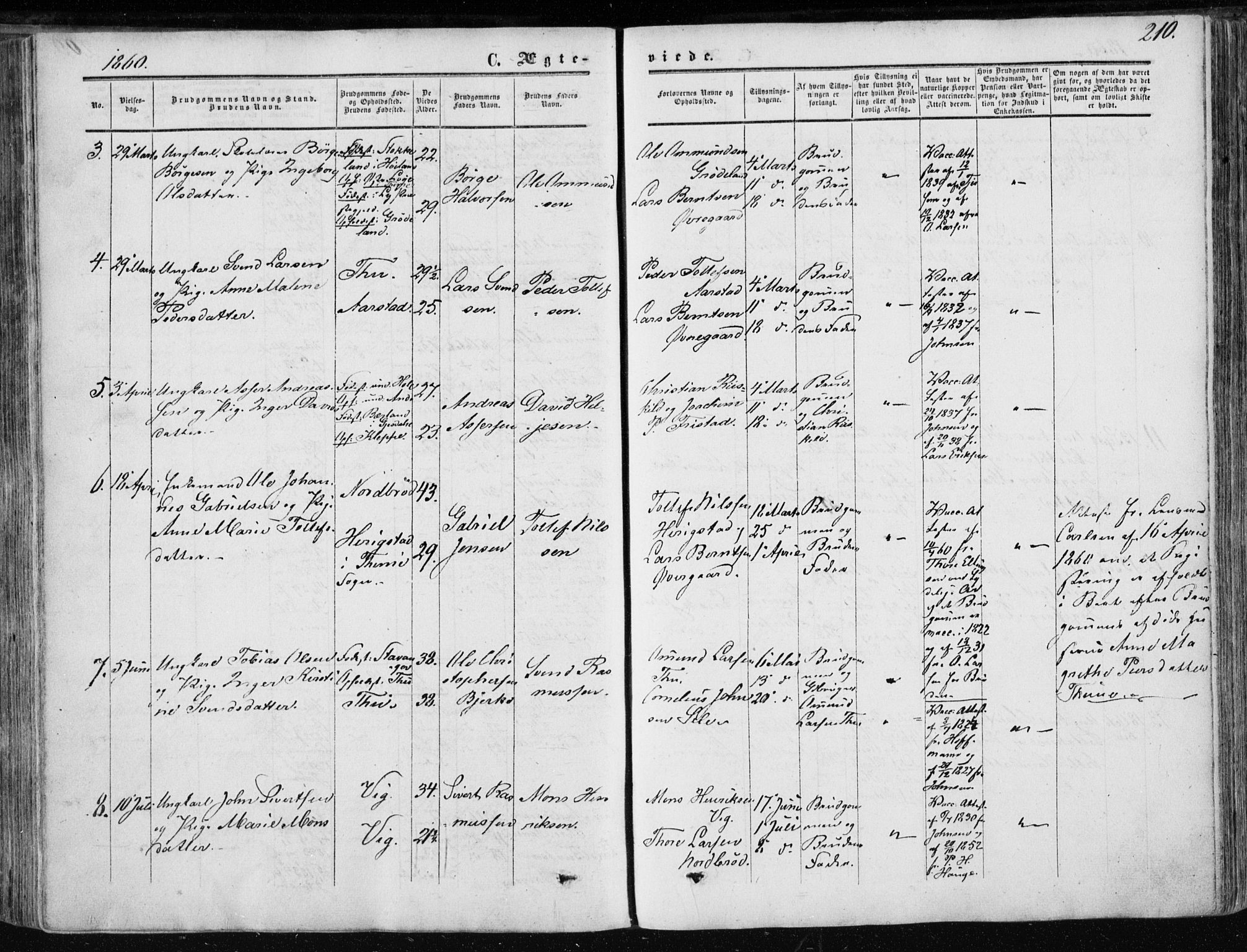 Klepp sokneprestkontor, AV/SAST-A-101803/001/3/30BA/L0005: Parish register (official) no. A 5, 1853-1870, p. 210