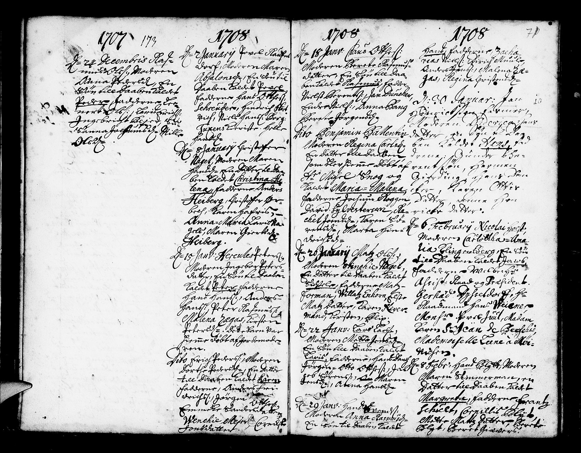 Nykirken Sokneprestembete, AV/SAB-A-77101/H/Haa/L0002: Parish register (official) no. A 2, 1700-1723, p. 71