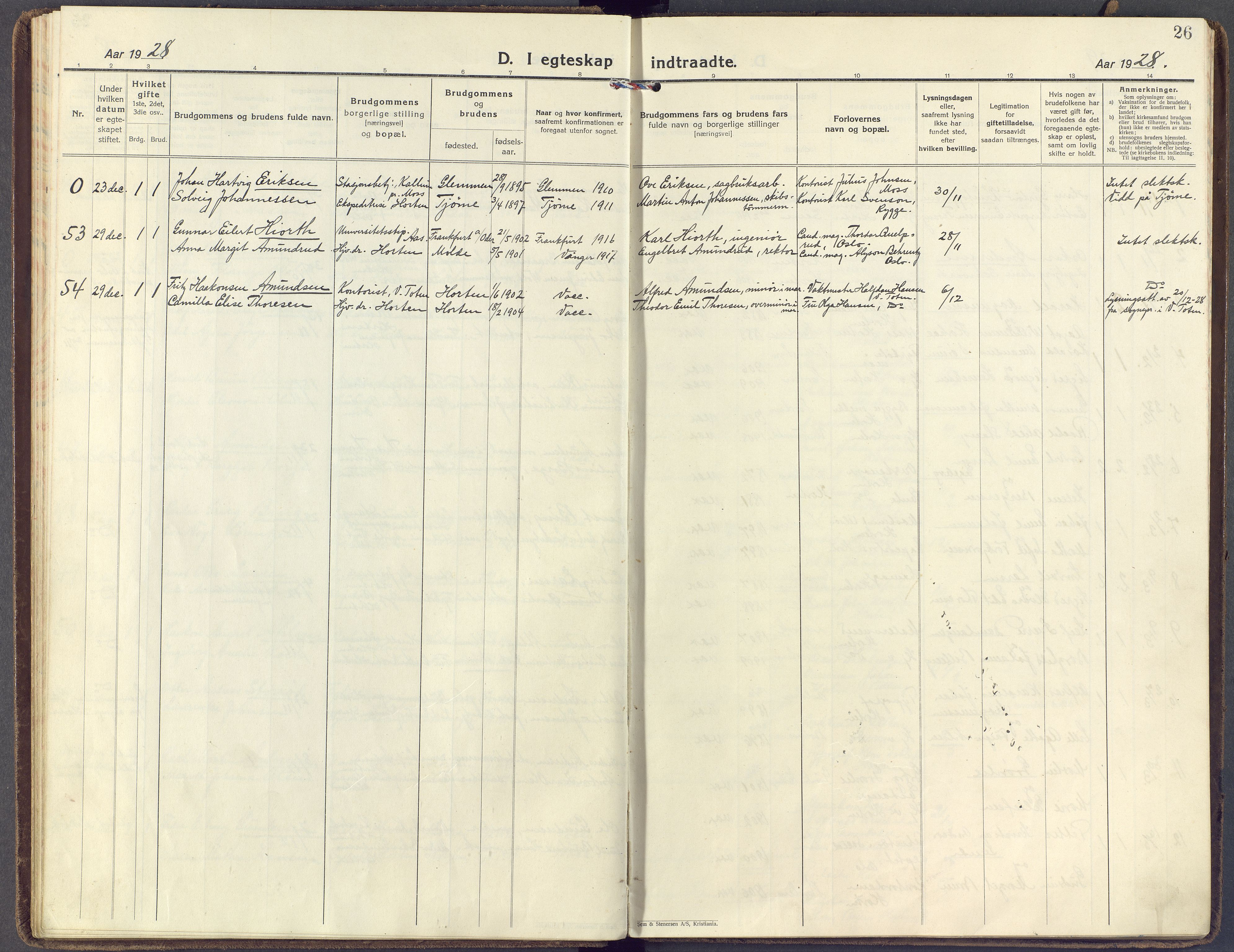 Horten kirkebøker, AV/SAKO-A-348/F/Fa/L0009: Parish register (official) no. 9, 1925-1936, p. 26