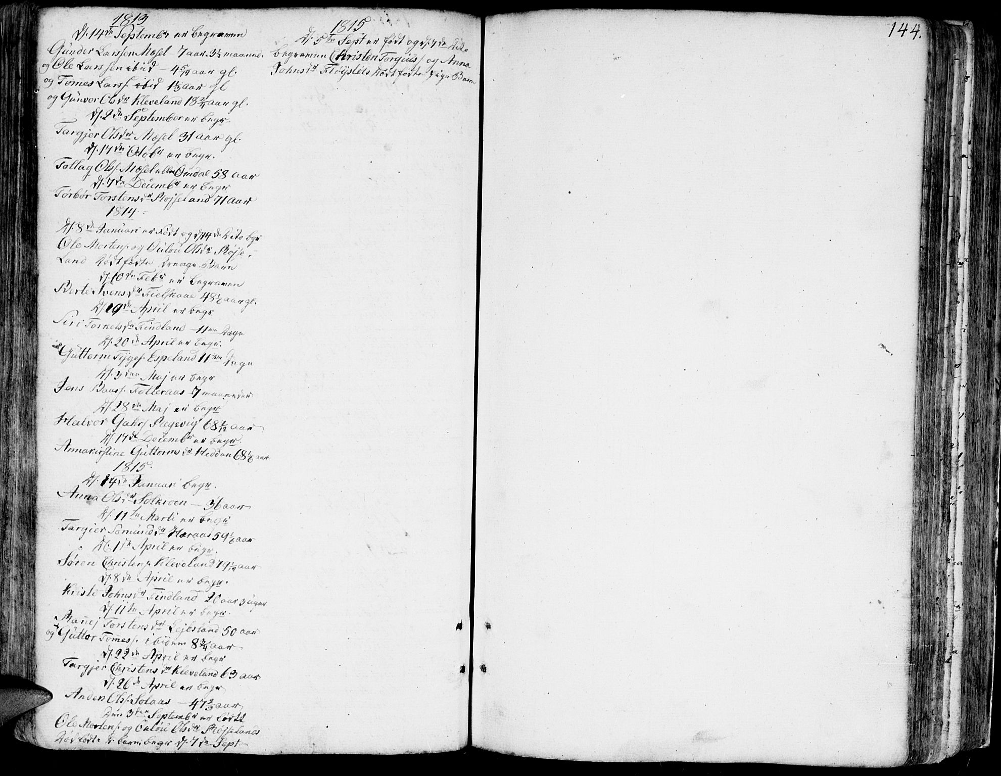 Bjelland sokneprestkontor, SAK/1111-0005/F/Fa/Faa/L0001: Parish register (official) no. A 1 /2, 1793-1815, p. 144