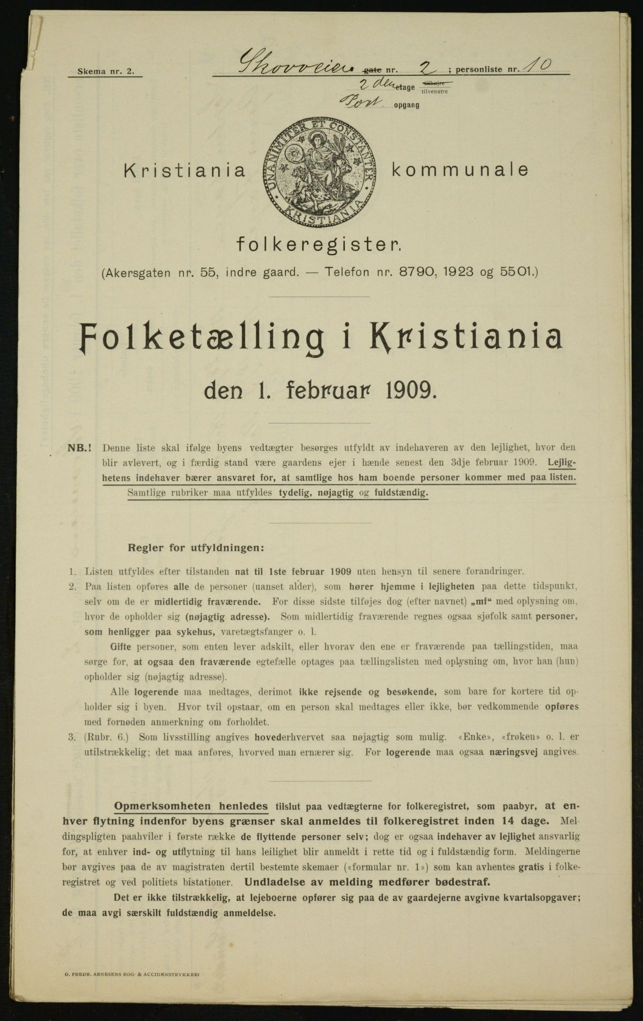 OBA, Municipal Census 1909 for Kristiania, 1909, p. 87416