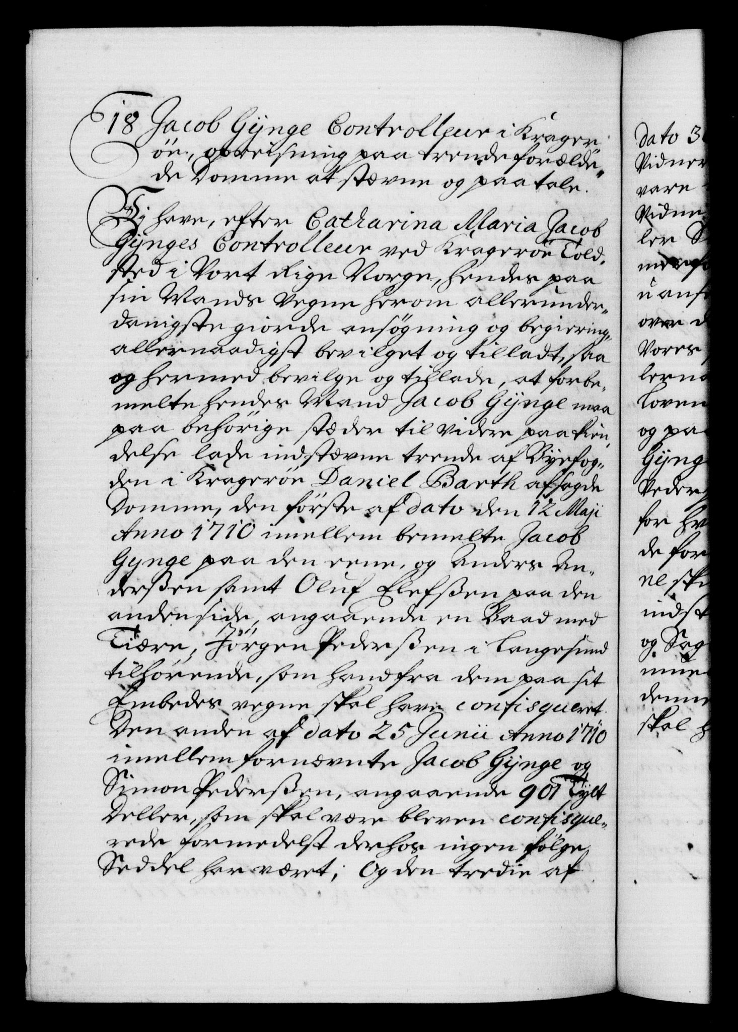 Danske Kanselli 1572-1799, RA/EA-3023/F/Fc/Fca/Fcaa/L0020: Norske registre, 1708-1711, p. 488b