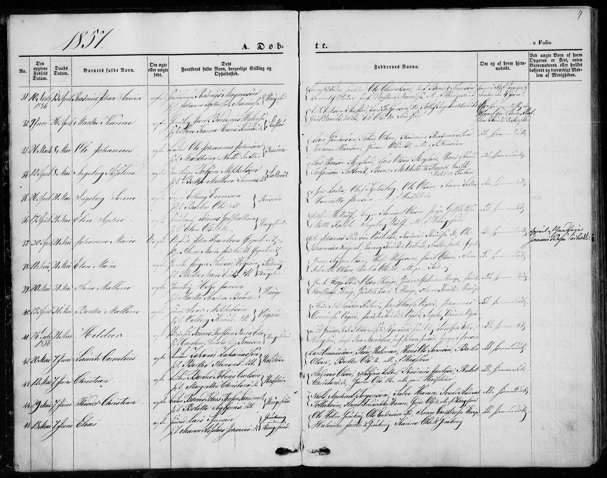 Torvastad sokneprestkontor, SAST/A -101857/H/Ha/Haa/L0011: Parish register (official) no. A 11, 1857-1866, p. 4