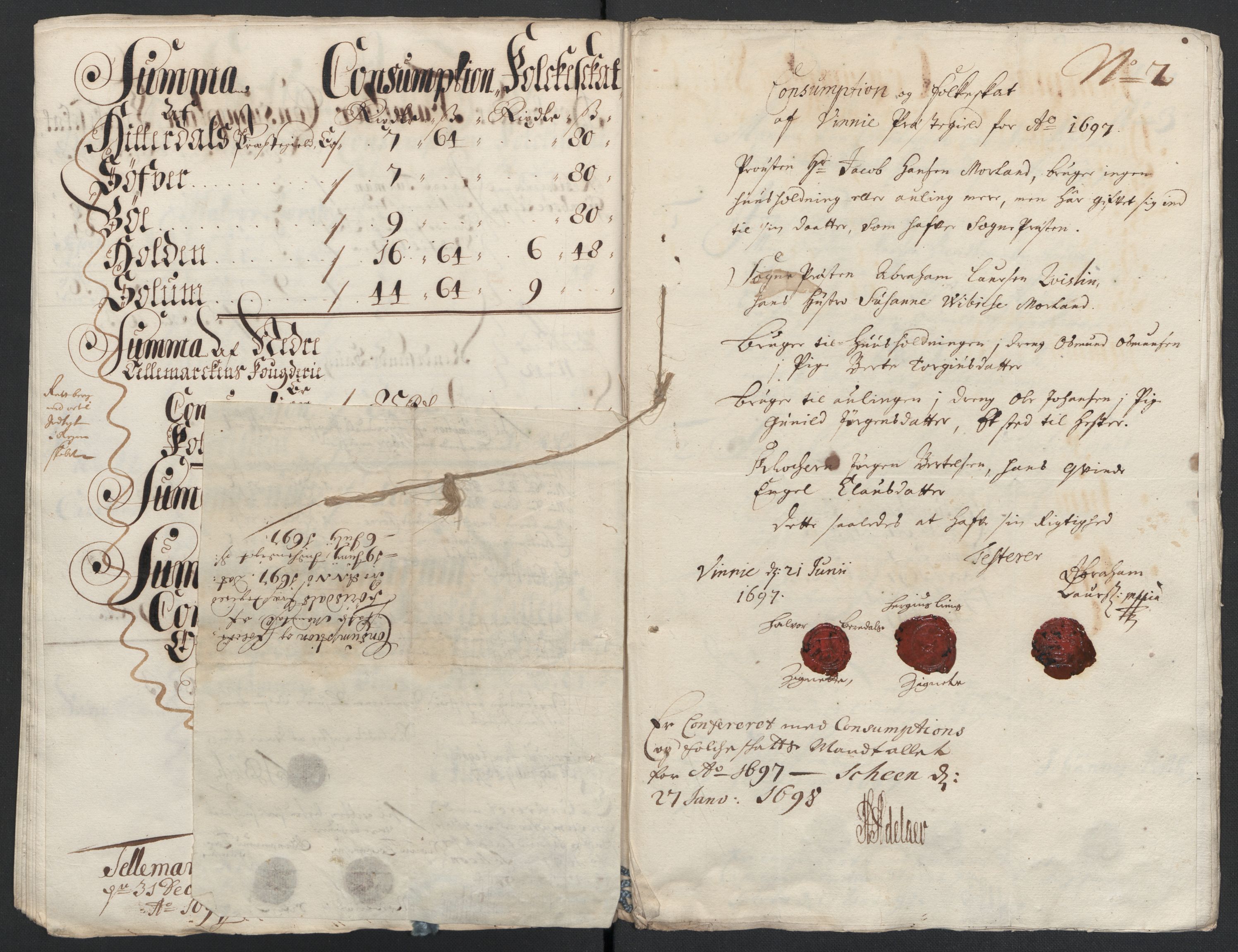 Rentekammeret inntil 1814, Reviderte regnskaper, Fogderegnskap, AV/RA-EA-4092/R36/L2097: Fogderegnskap Øvre og Nedre Telemark og Bamble, 1697, p. 17