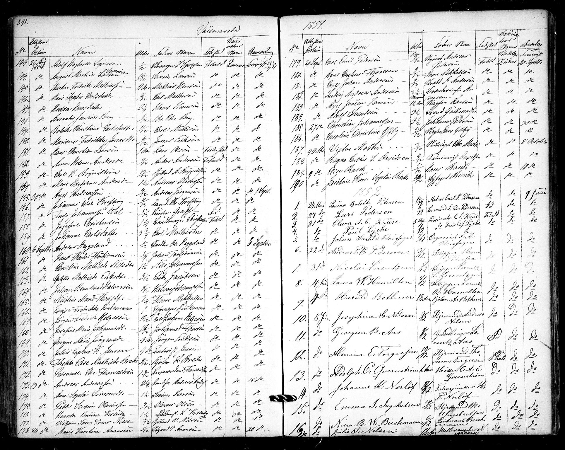 Halden prestekontor Kirkebøker, AV/SAO-A-10909/F/Fa/L0006: Parish register (official) no. I 6, 1845-1856, p. 541