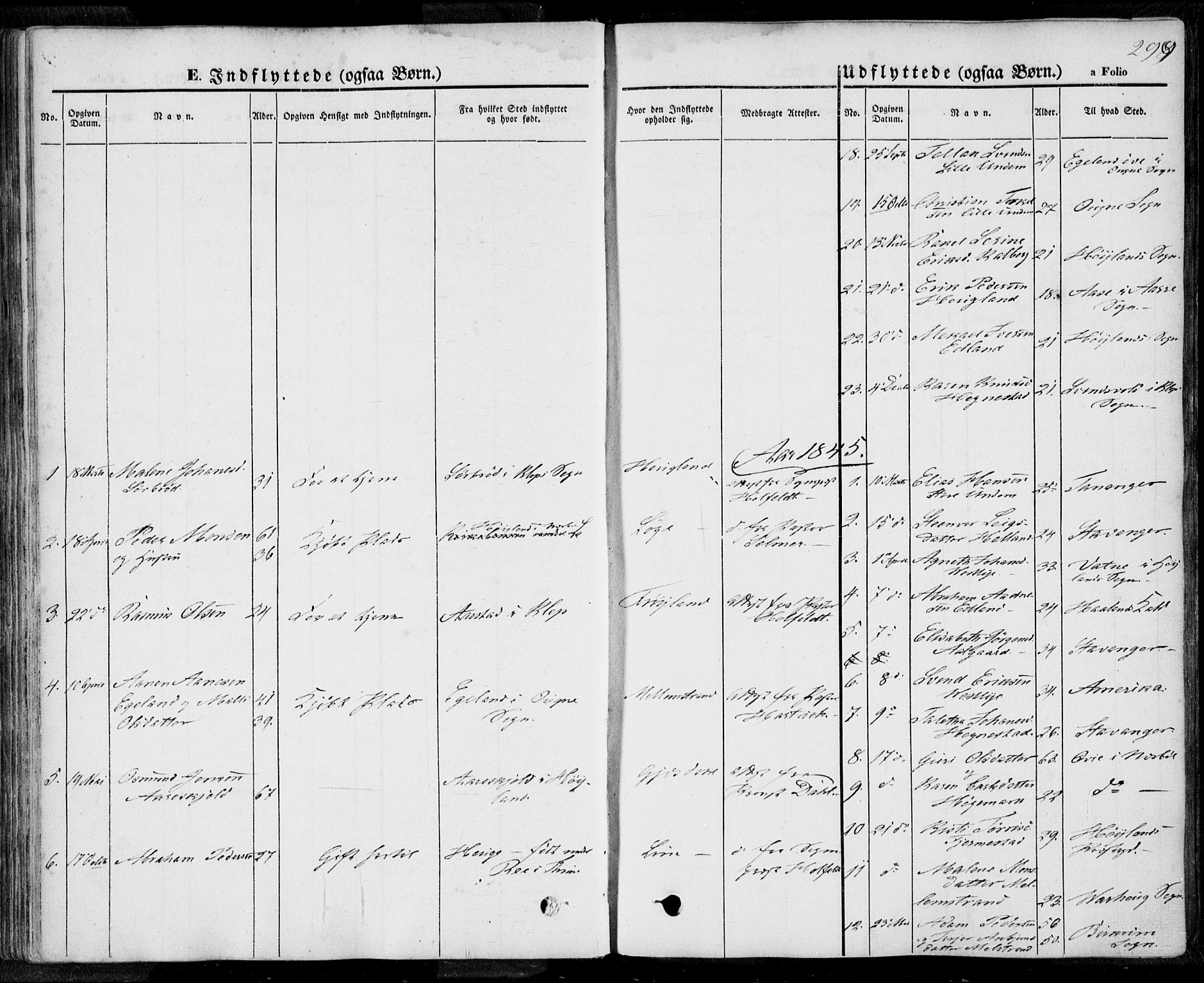 Lye sokneprestkontor, SAST/A-101794/001/30BA/L0006: Parish register (official) no. A 5.2, 1842-1855, p. 299