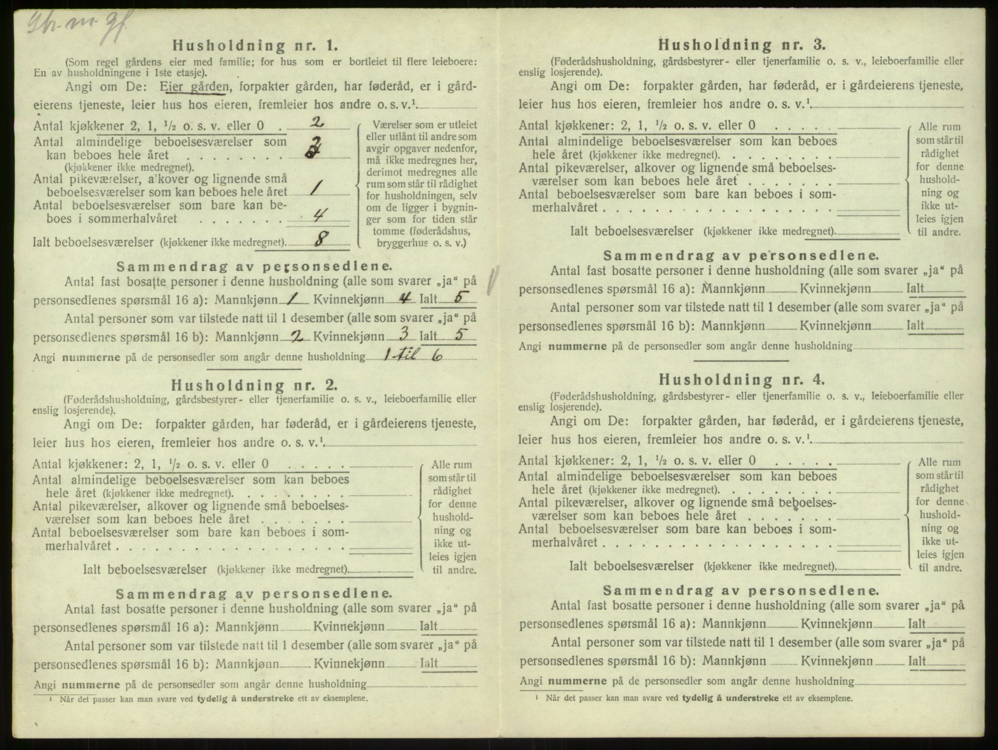 SAB, 1920 census for Bruvik, 1920, p. 886