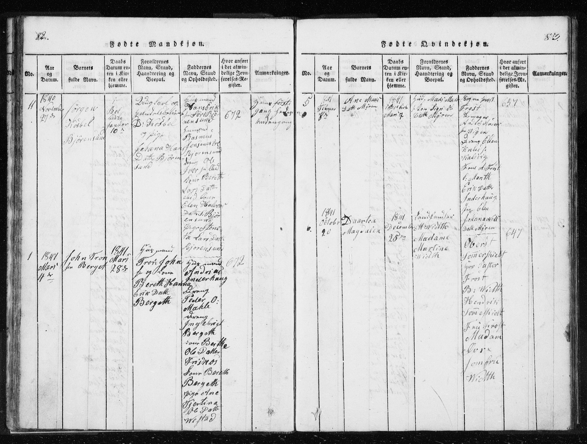 Ministerialprotokoller, klokkerbøker og fødselsregistre - Møre og Romsdal, AV/SAT-A-1454/566/L0772: Parish register (copy) no. 566C01, 1818-1845, p. 82-83