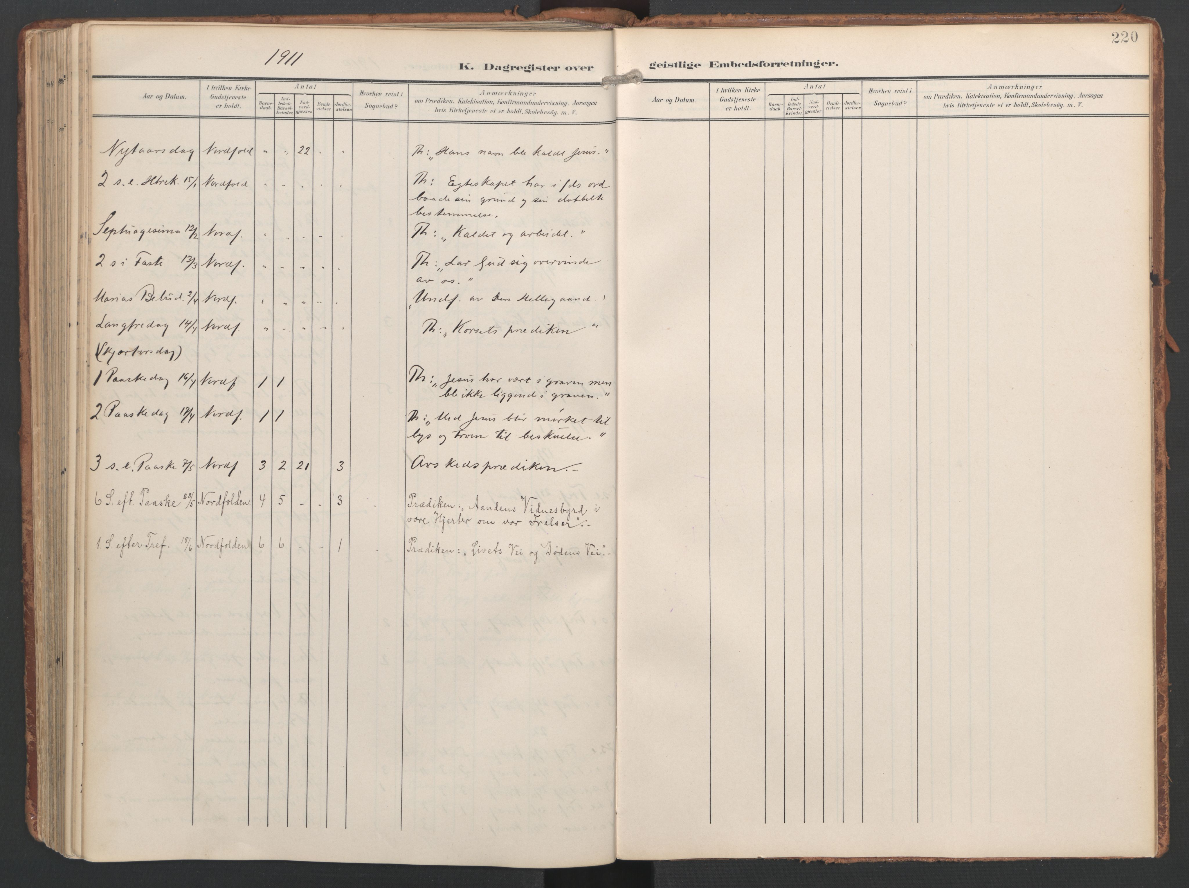 Ministerialprotokoller, klokkerbøker og fødselsregistre - Nordland, AV/SAT-A-1459/858/L0832: Parish register (official) no. 858A02, 1902-1915, p. 220