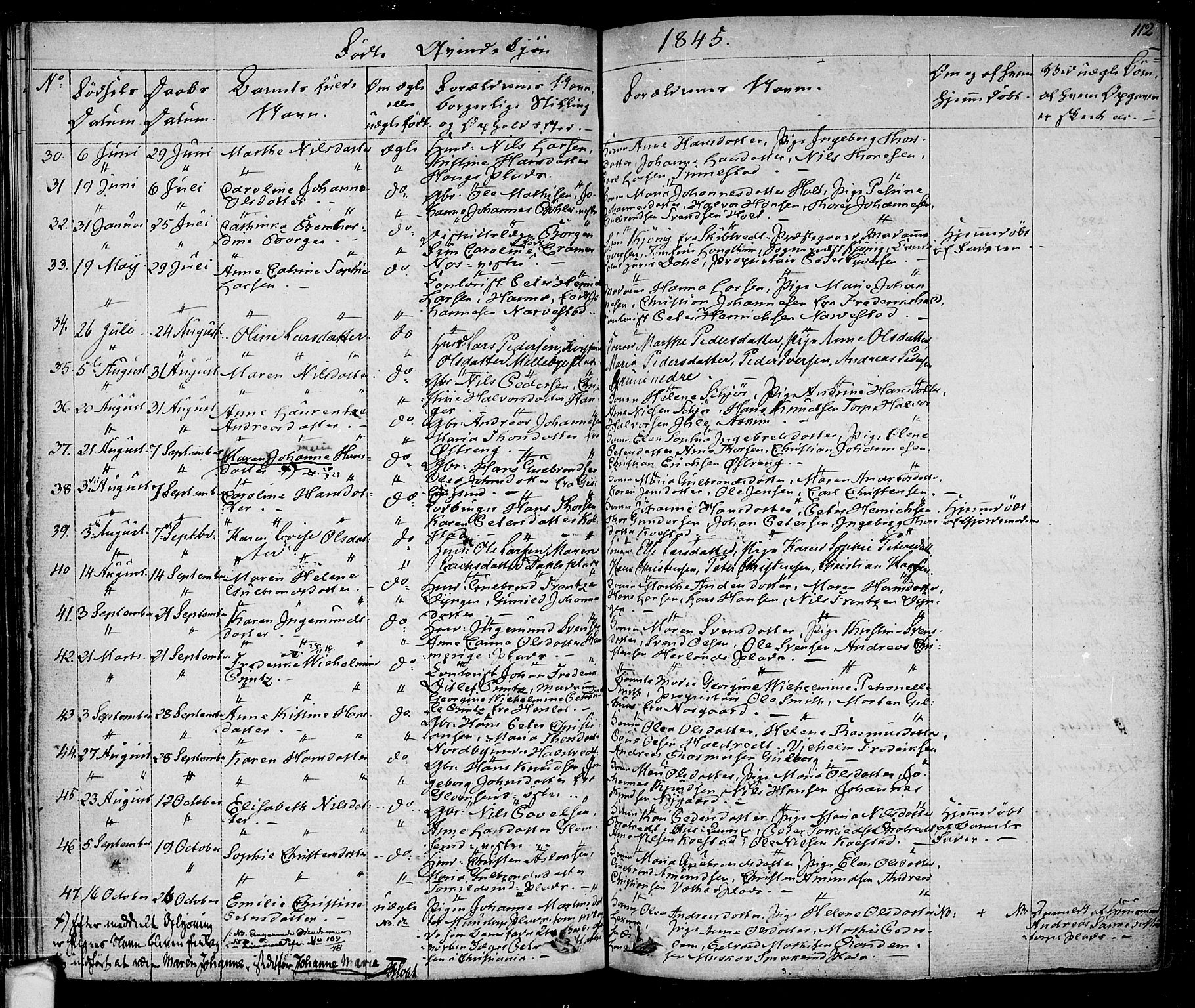 Eidsberg prestekontor Kirkebøker, AV/SAO-A-10905/F/Fa/L0008: Parish register (official) no. I 8, 1832-1848, p. 112