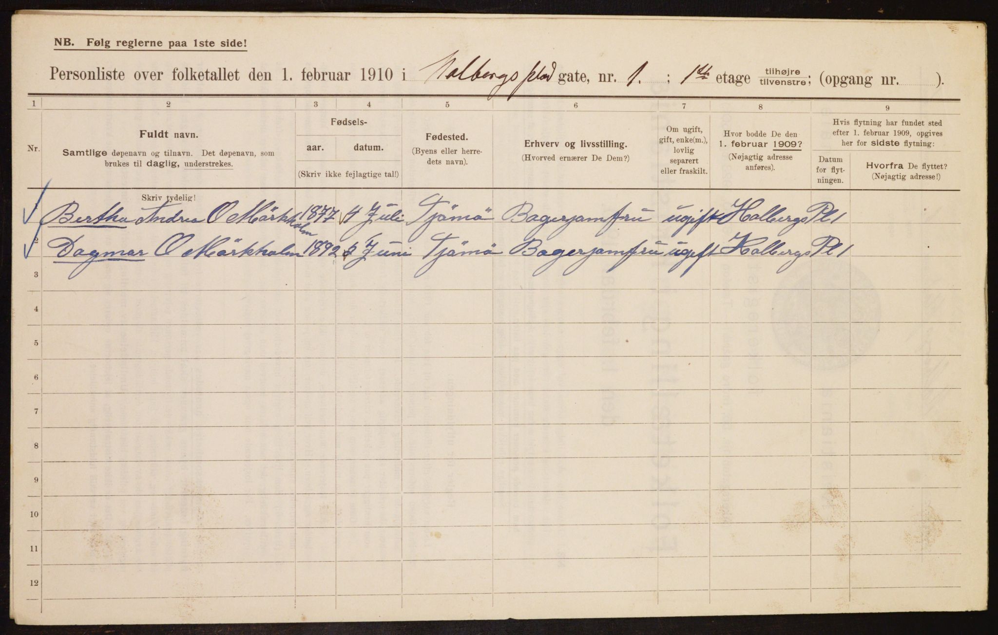 OBA, Municipal Census 1910 for Kristiania, 1910, p. 39766