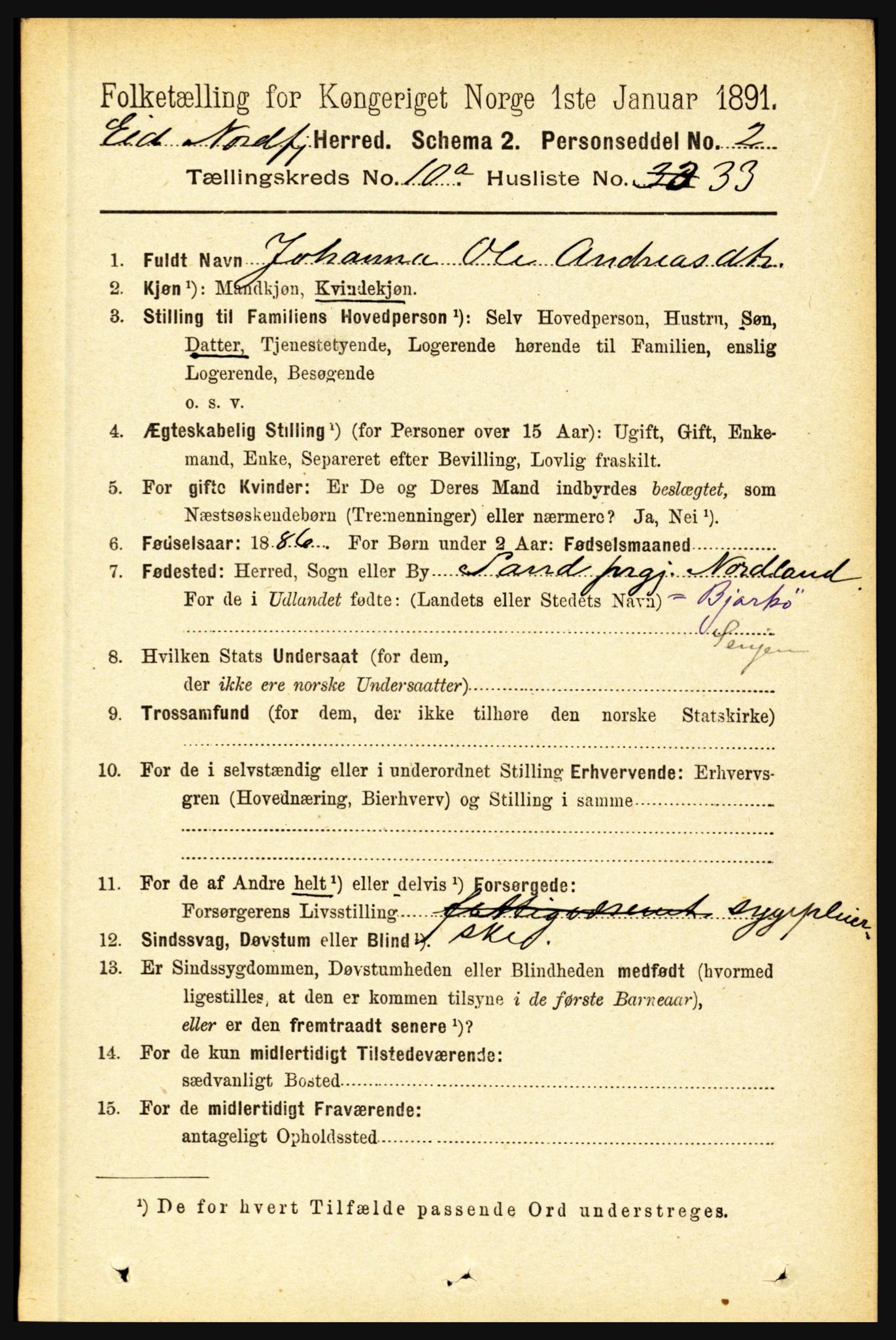 RA, 1891 census for 1443 Eid, 1891, p. 2994