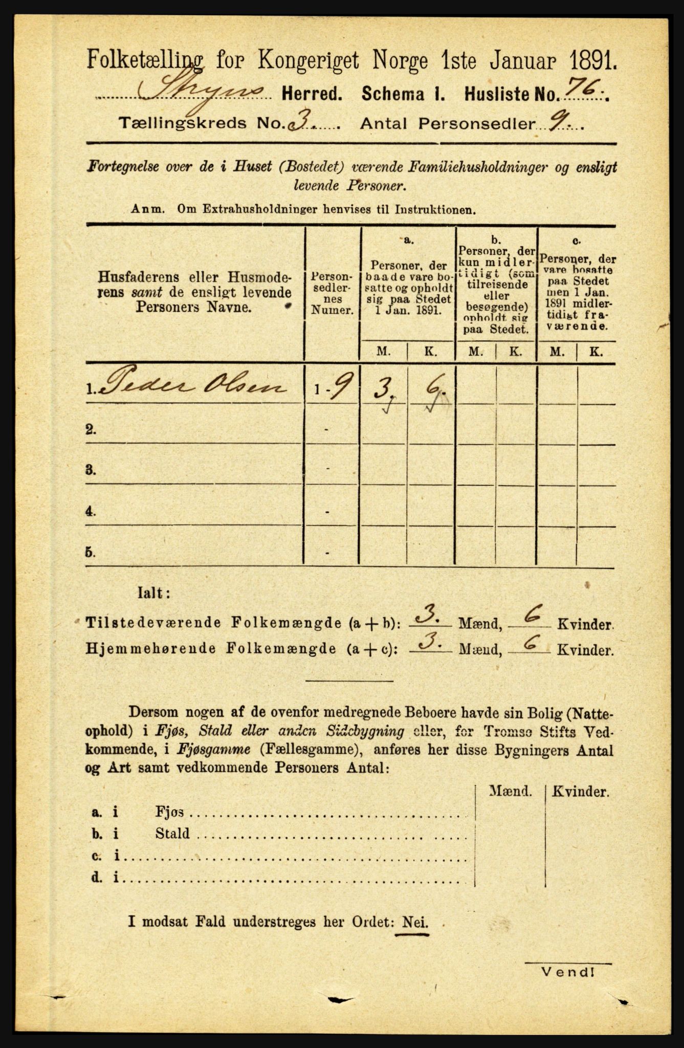 RA, 1891 census for 1448 Stryn, 1891, p. 1092