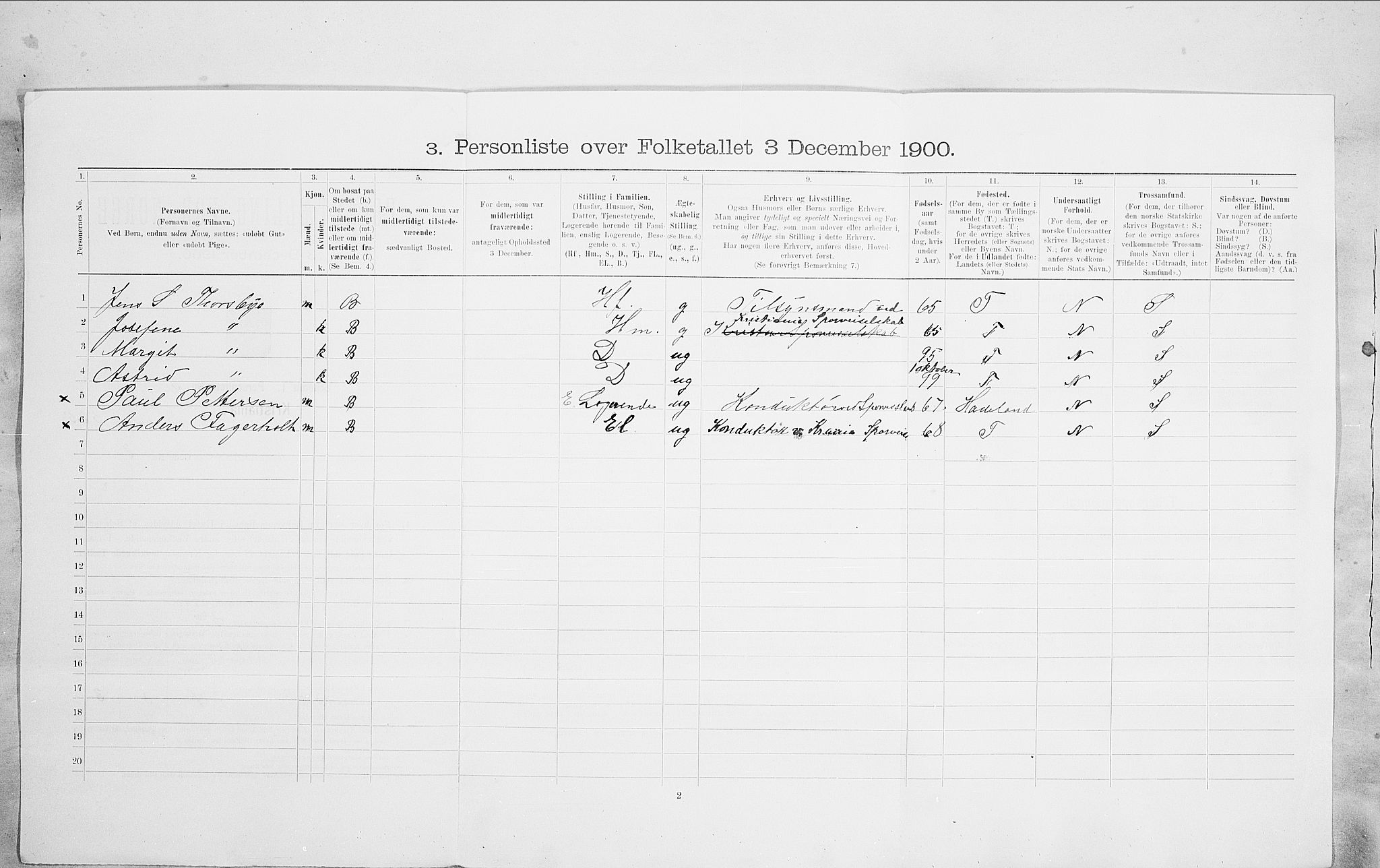 SAO, 1900 census for Kristiania, 1900, p. 88967