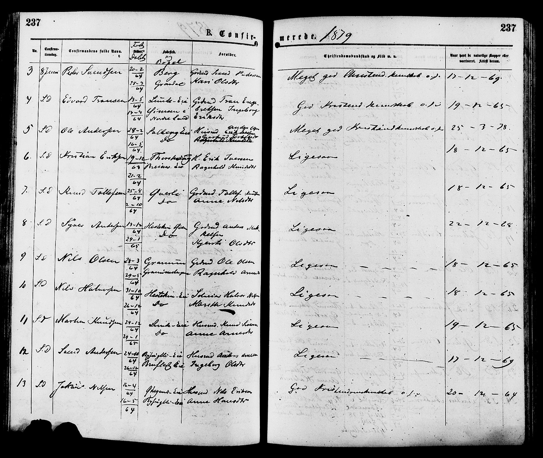 Sør-Aurdal prestekontor, AV/SAH-PREST-128/H/Ha/Haa/L0008: Parish register (official) no. 8, 1877-1885, p. 237