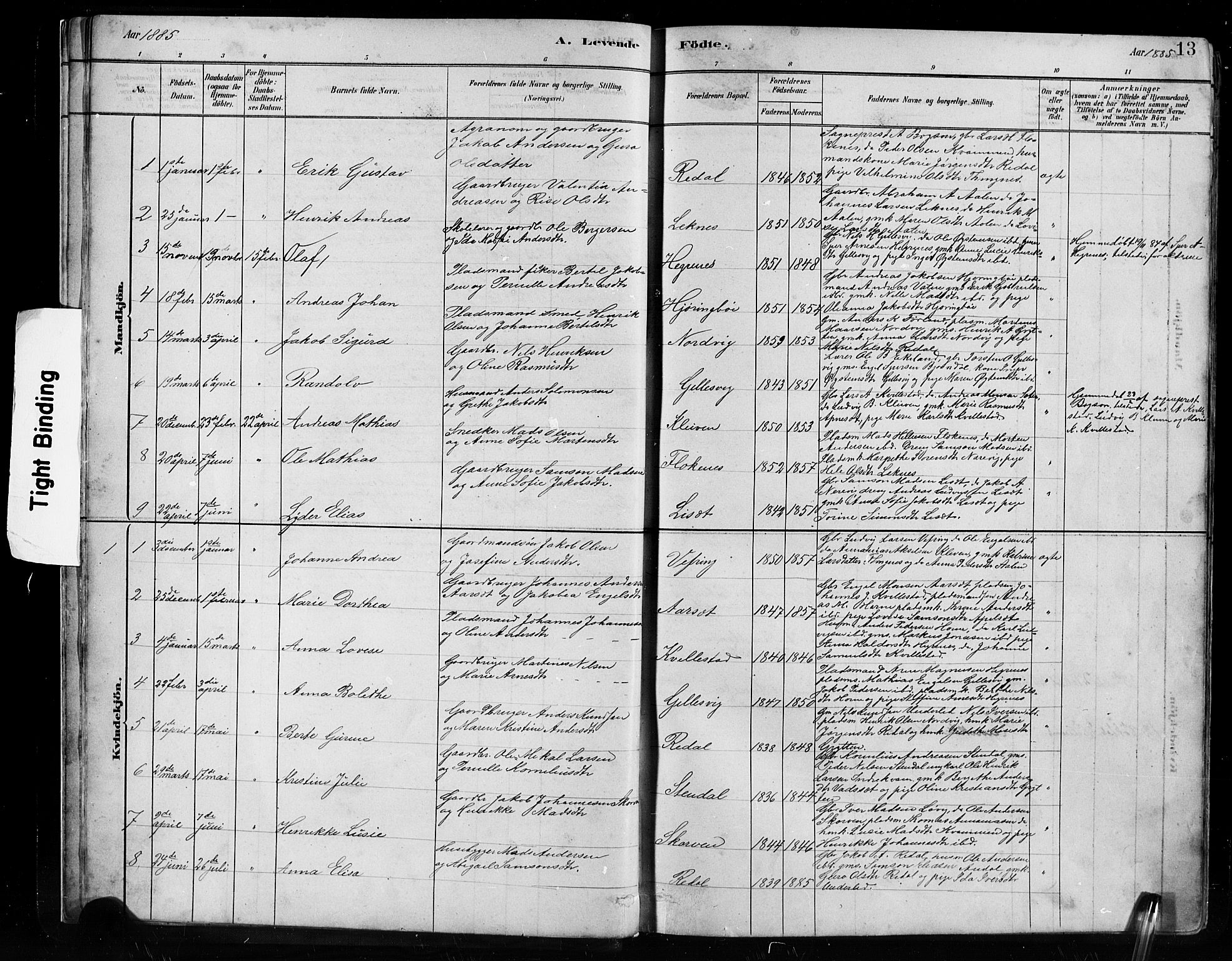 Førde sokneprestembete, SAB/A-79901/H/Hab/Habe/L0001: Parish register (copy) no. E 1, 1881-1920, p. 13