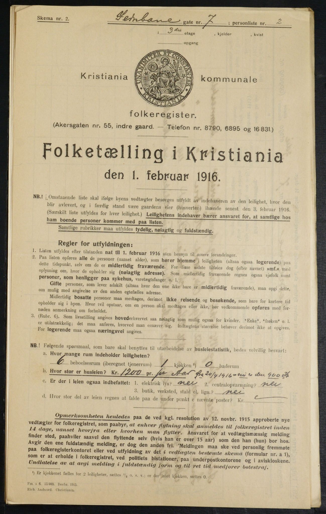 OBA, Municipal Census 1916 for Kristiania, 1916, p. 47895