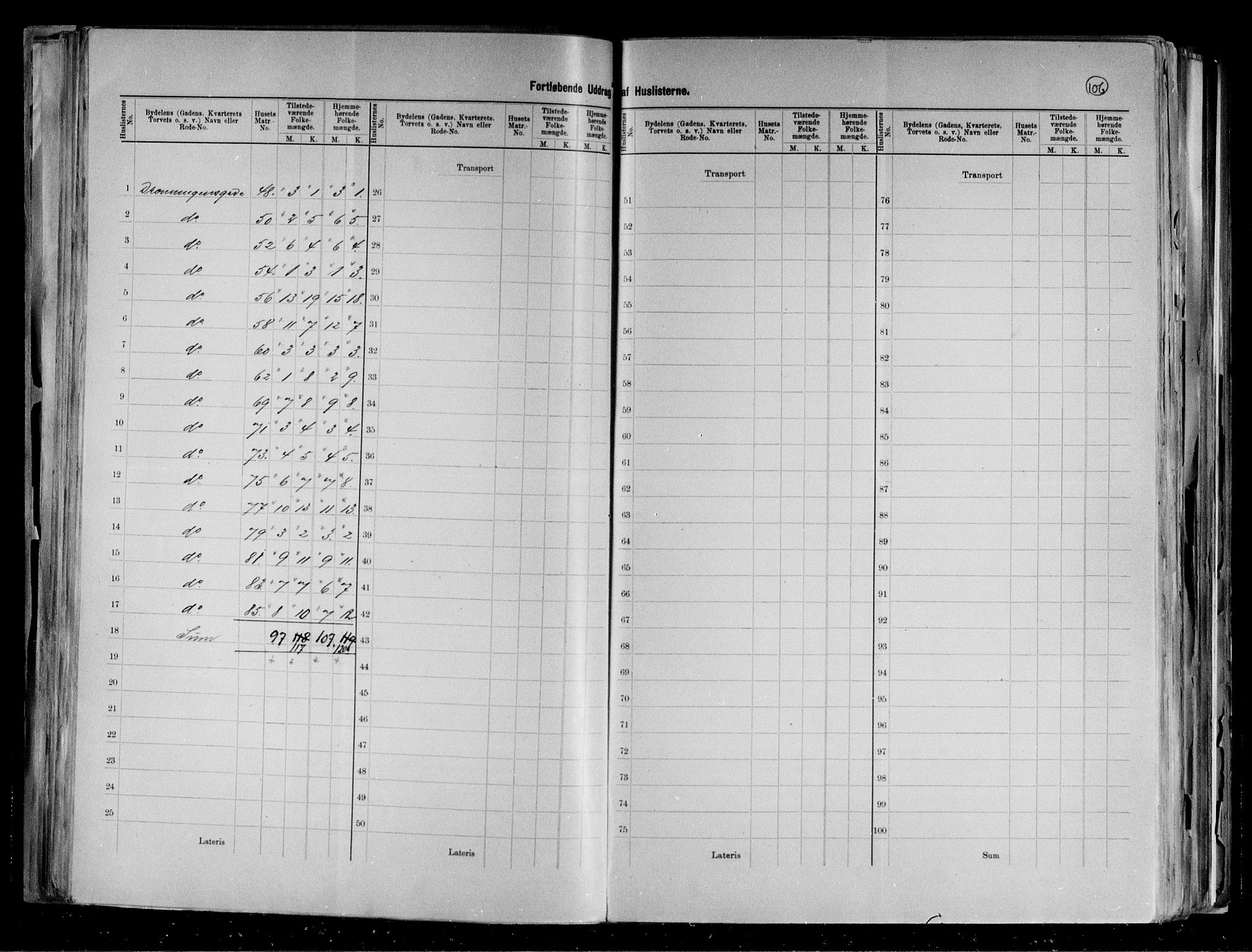 RA, 1891 census for 1001 Kristiansand, 1891, p. 16