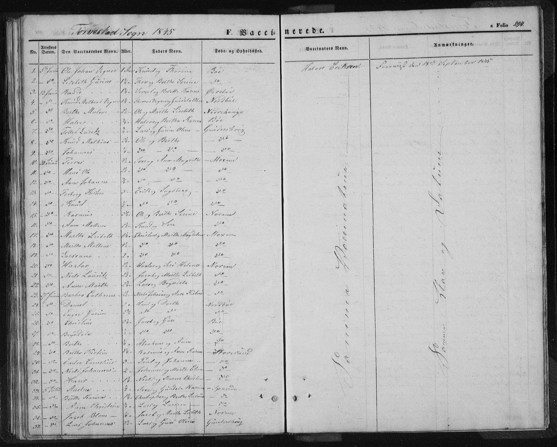 Torvastad sokneprestkontor, SAST/A -101857/H/Ha/Haa/L0005: Parish register (official) no. A 5, 1836-1847, p. 294