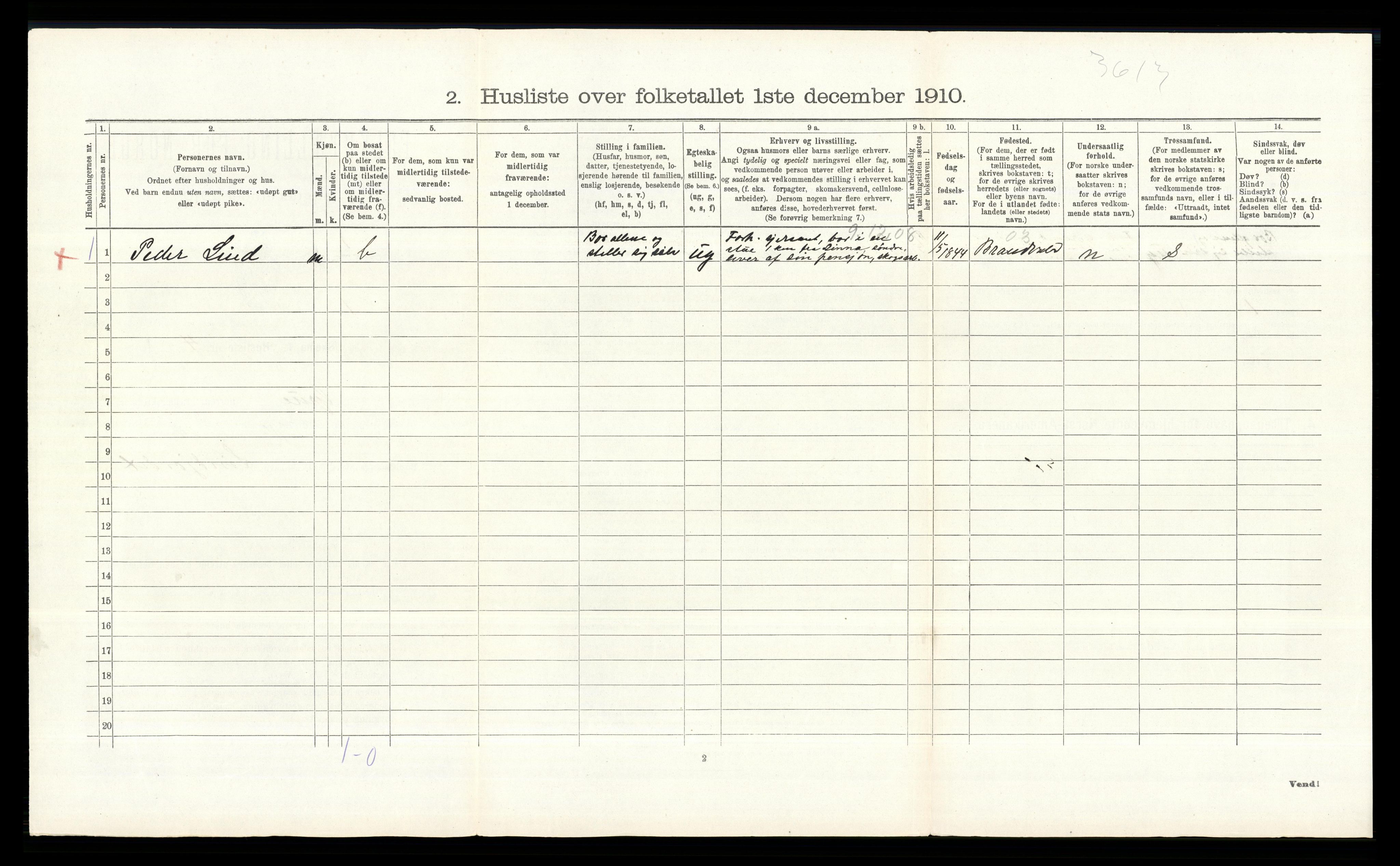 RA, 1910 census for Grue, 1910, p. 1336