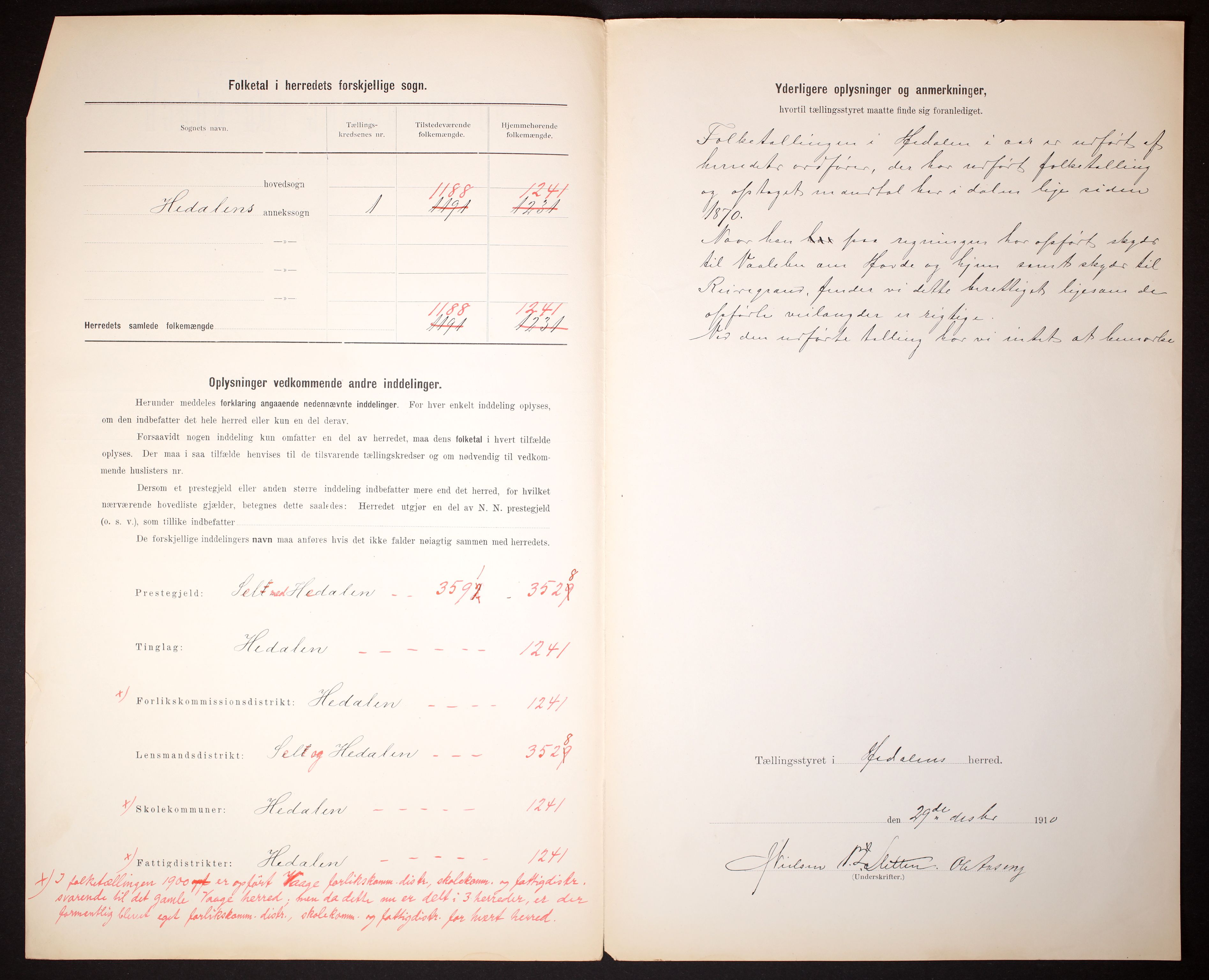 RA, 1910 census for Heidal, 1910, p. 3