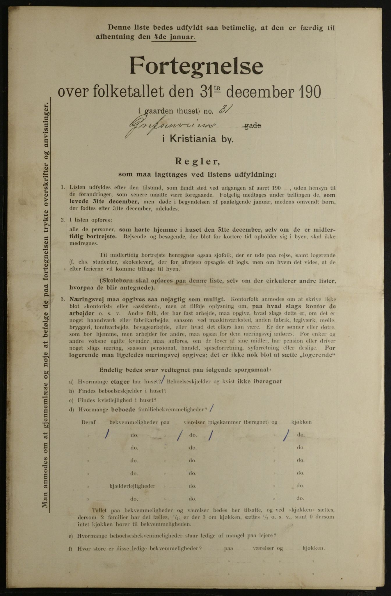 OBA, Municipal Census 1901 for Kristiania, 1901, p. 4808