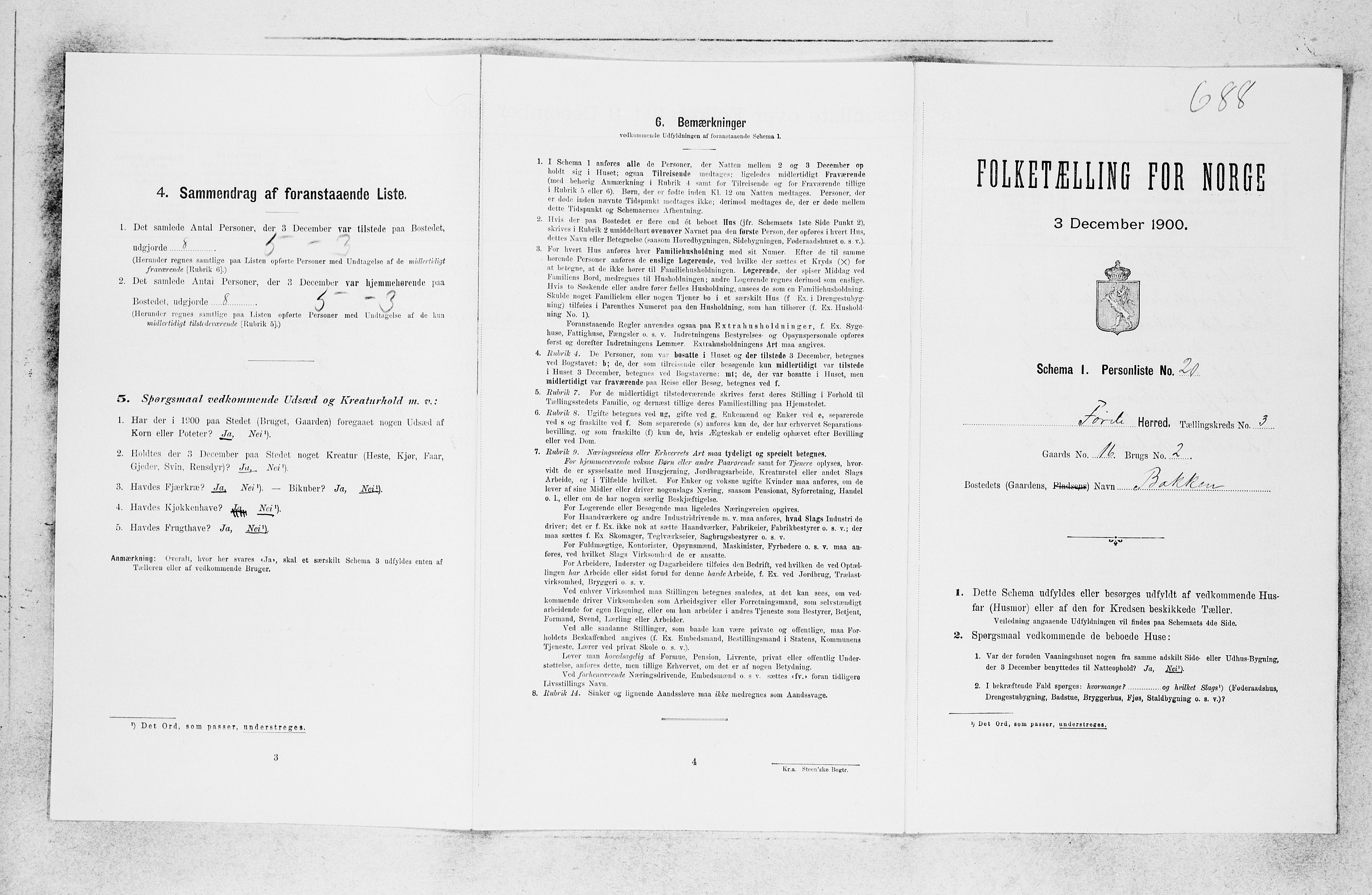 SAB, 1900 census for Førde, 1900, p. 267