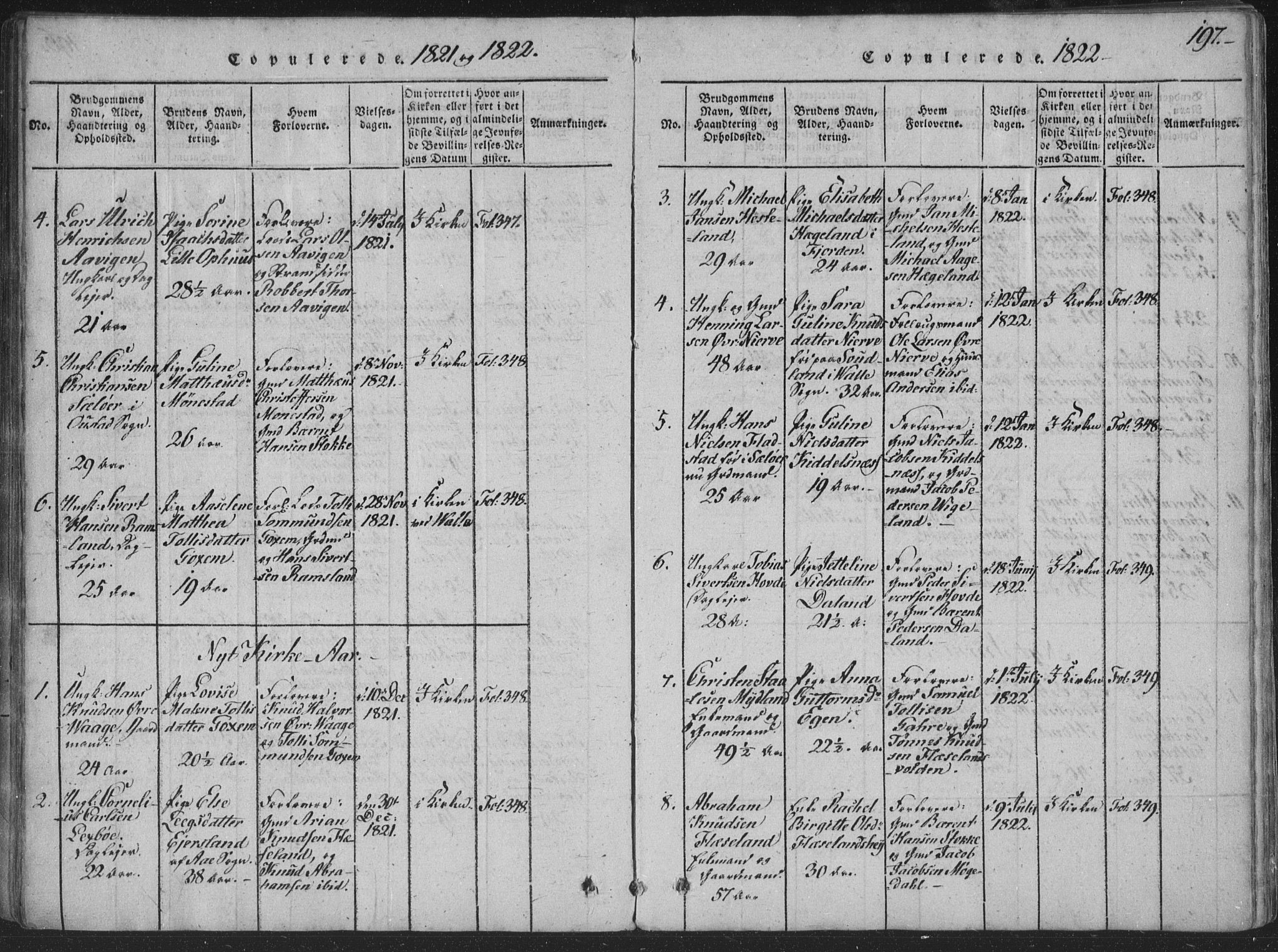 Sør-Audnedal sokneprestkontor, SAK/1111-0039/F/Fa/Faa/L0001: Parish register (official) no. A 1, 1816-1848, p. 197