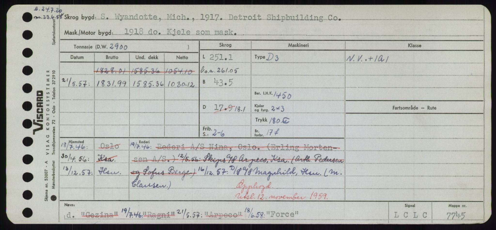 Sjøfartsdirektoratet med forløpere, Skipsmålingen, RA/S-1627/H/Hd/L0011: Fartøy, Fla-Får, p. 159