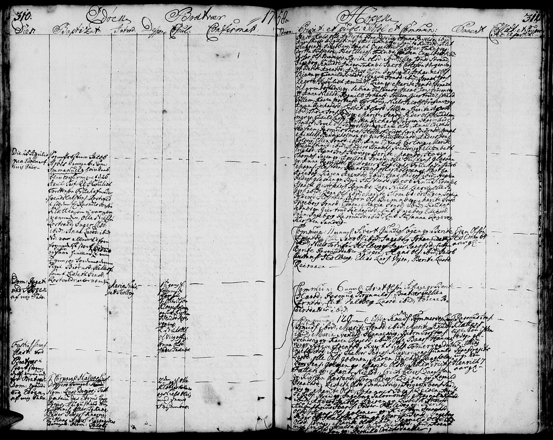 Ministerialprotokoller, klokkerbøker og fødselsregistre - Møre og Romsdal, SAT/A-1454/581/L0931: Parish register (official) no. 581A01, 1751-1765, p. 310-311