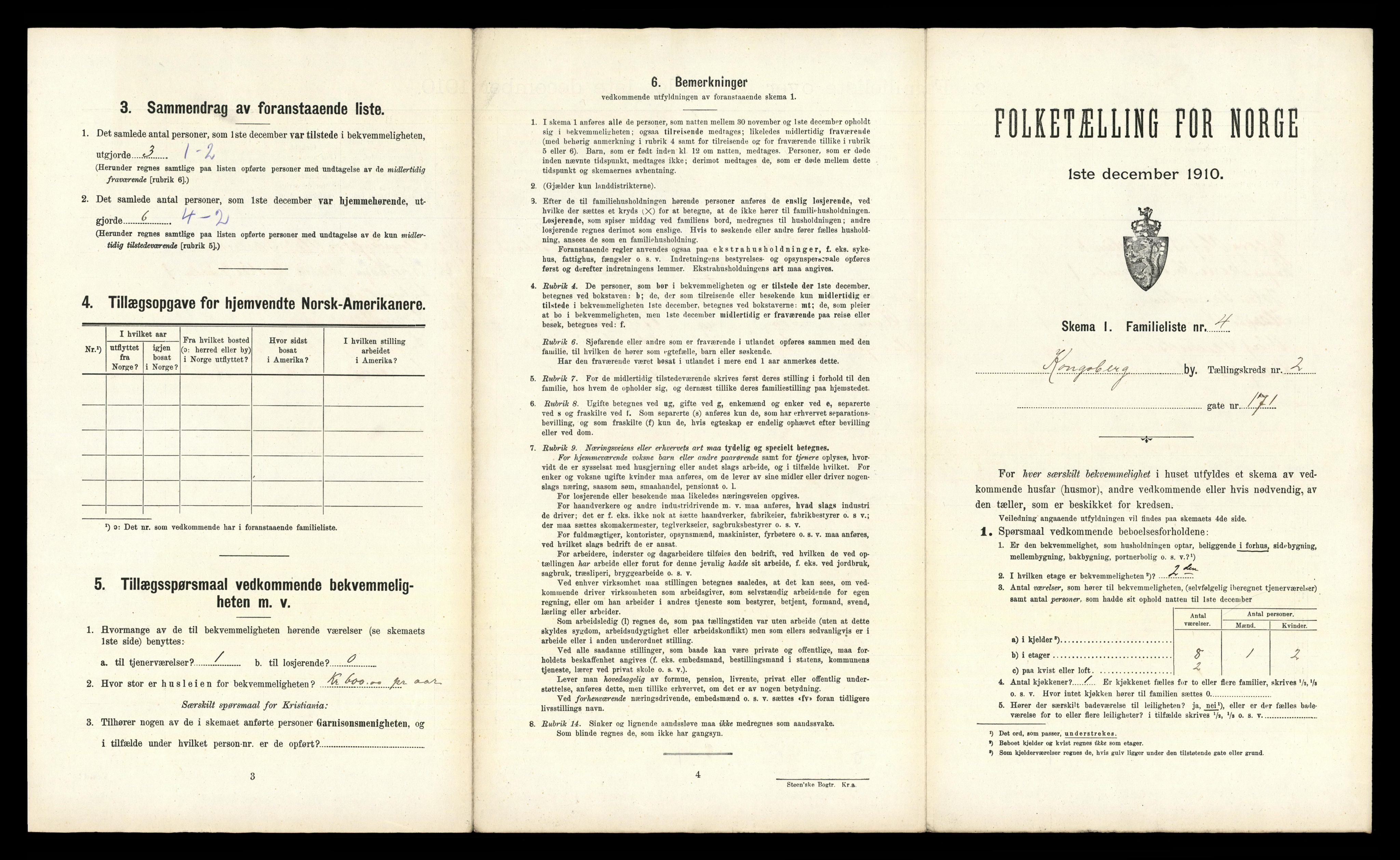 RA, 1910 census for Kongsberg, 1910, p. 394