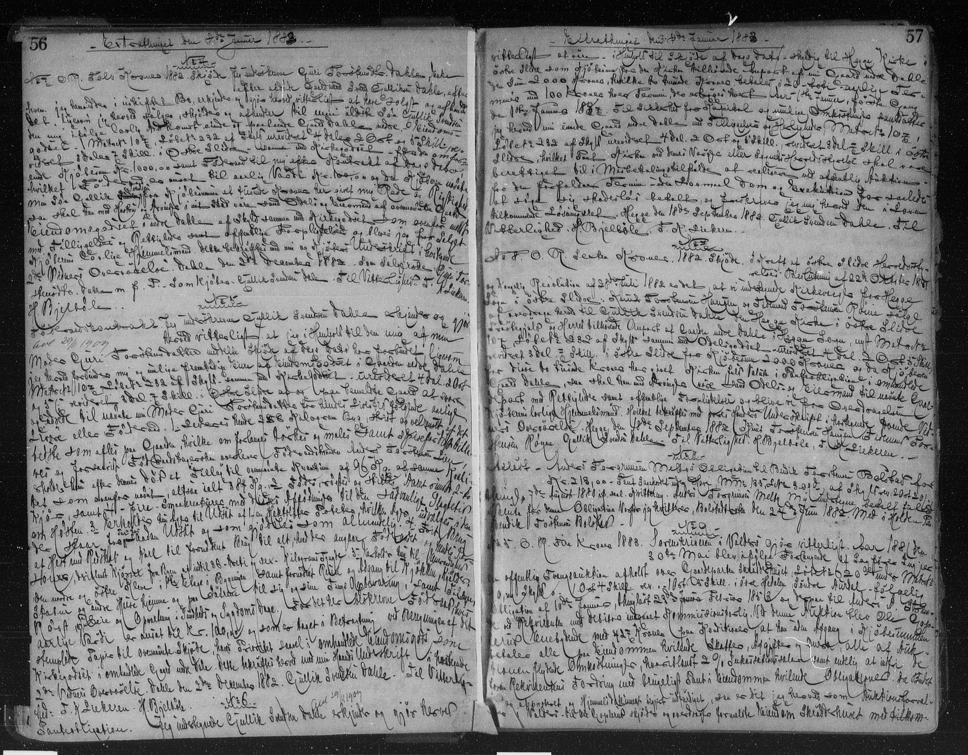 Valdres sorenskriveri, AV/SAH-TING-016/H/Hb/Hba/L0017: Mortgage book no. 17, 1882-1886, p. 56-57