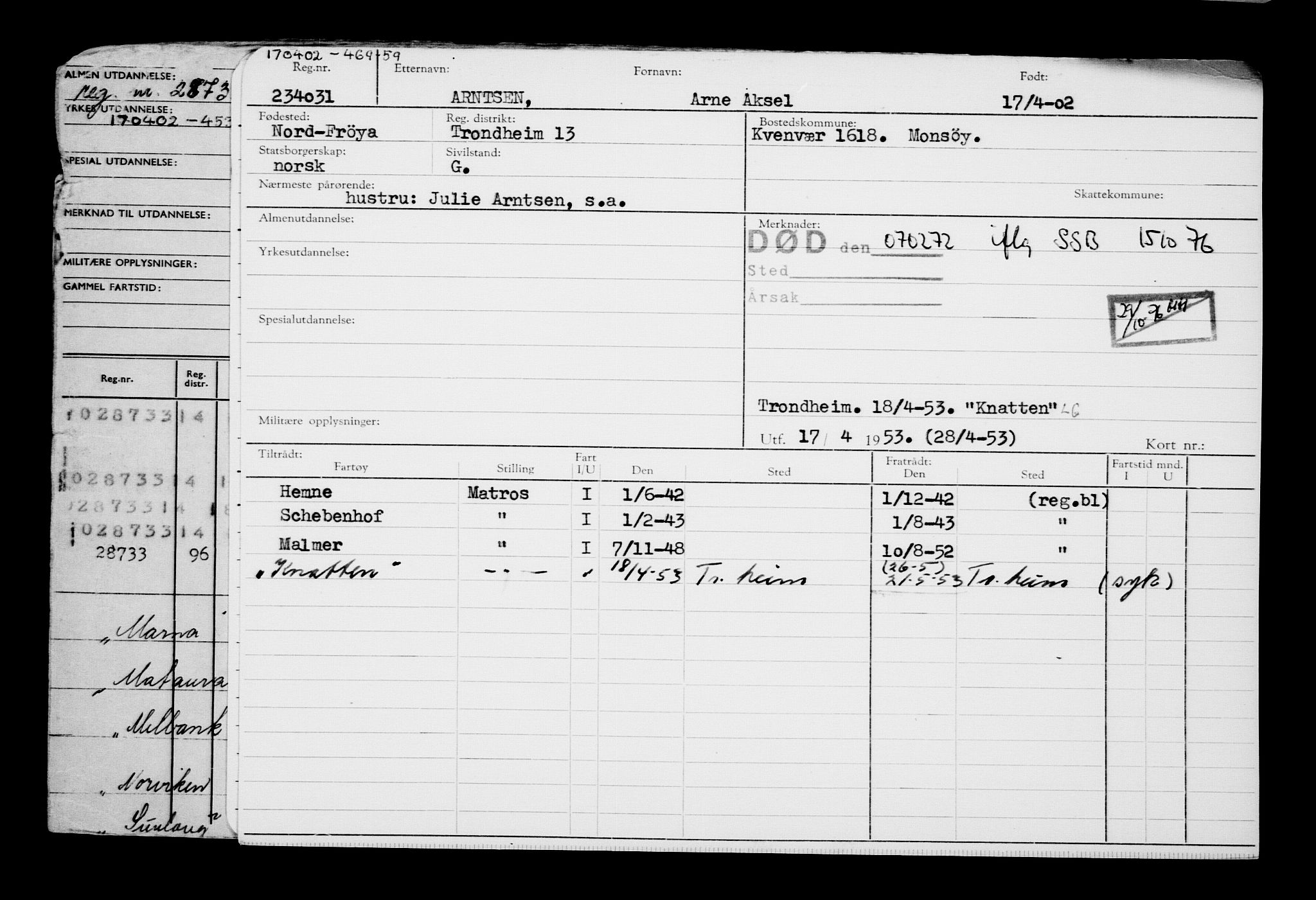 Direktoratet for sjømenn, AV/RA-S-3545/G/Gb/L0044: Hovedkort, 1902, p. 163