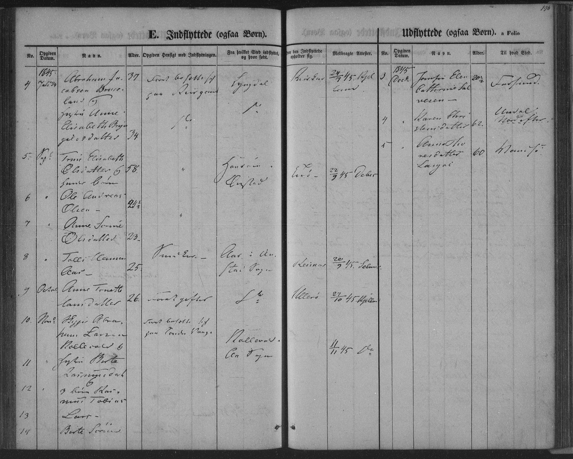 Herad sokneprestkontor, SAK/1111-0018/F/Fa/Fab/L0003: Parish register (official) no. A 3, 1844-1853, p. 196