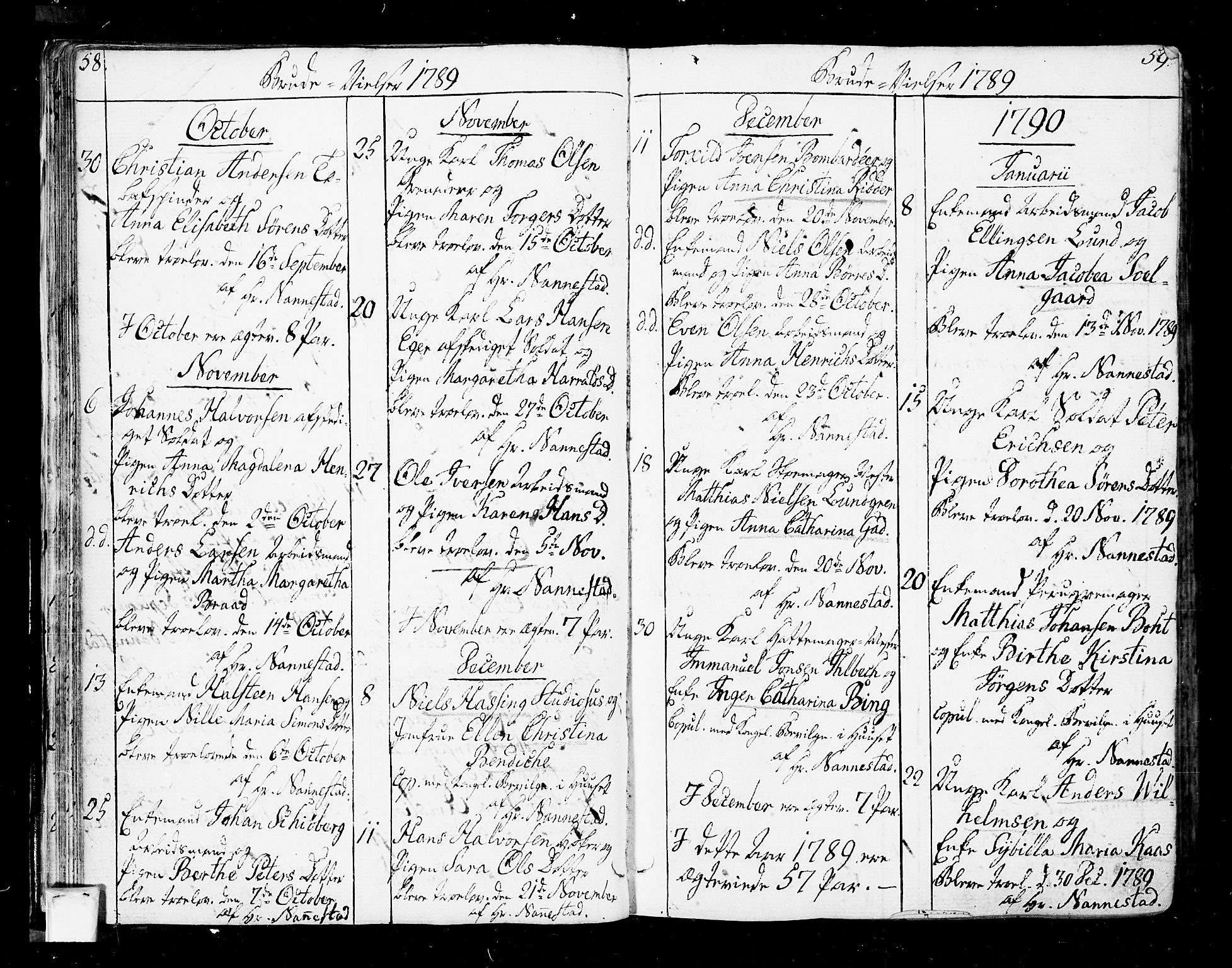 Oslo domkirke Kirkebøker, SAO/A-10752/F/Fa/L0005: Parish register (official) no. 5, 1787-1806, p. 58-59