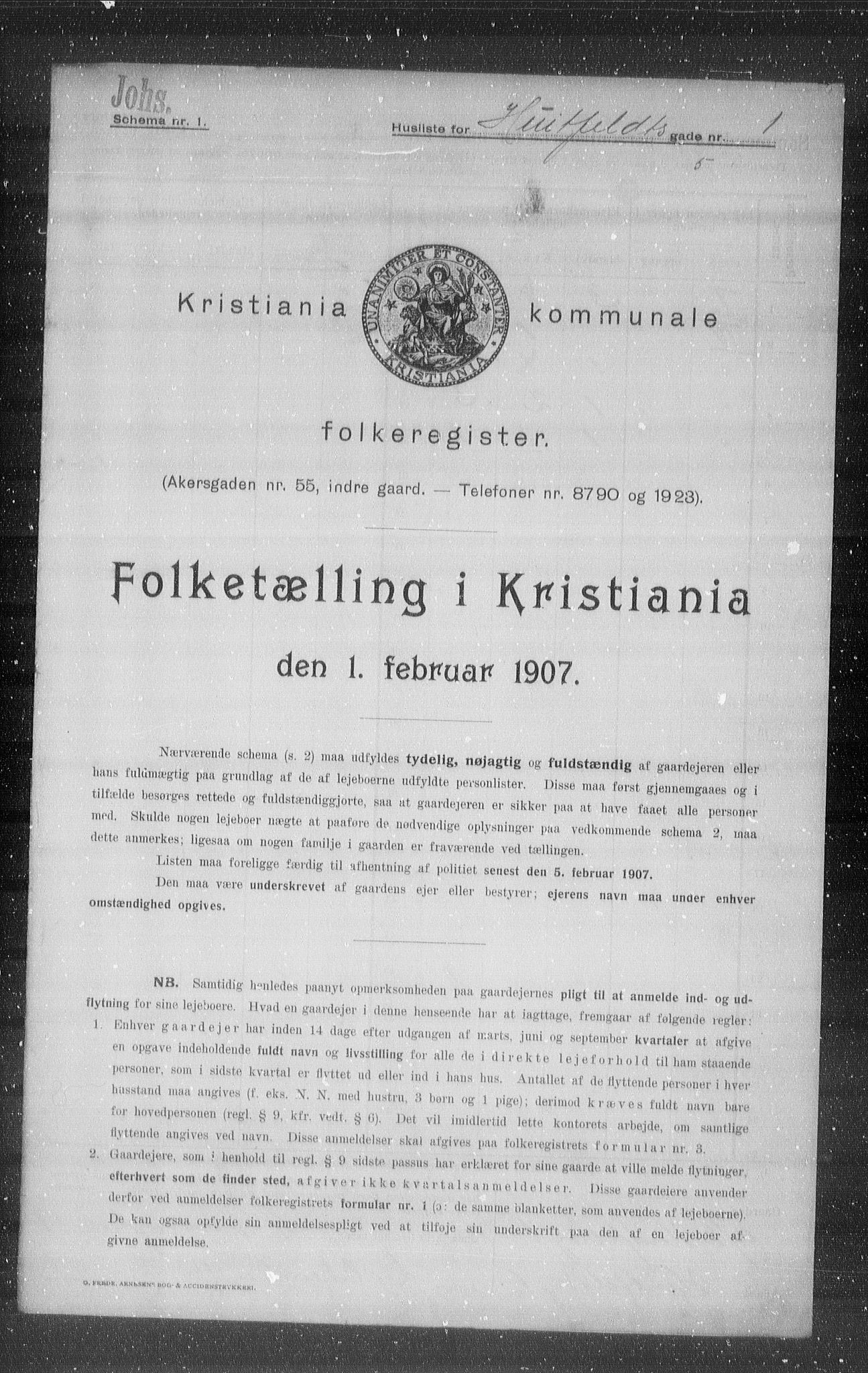 OBA, Municipal Census 1907 for Kristiania, 1907, p. 21327