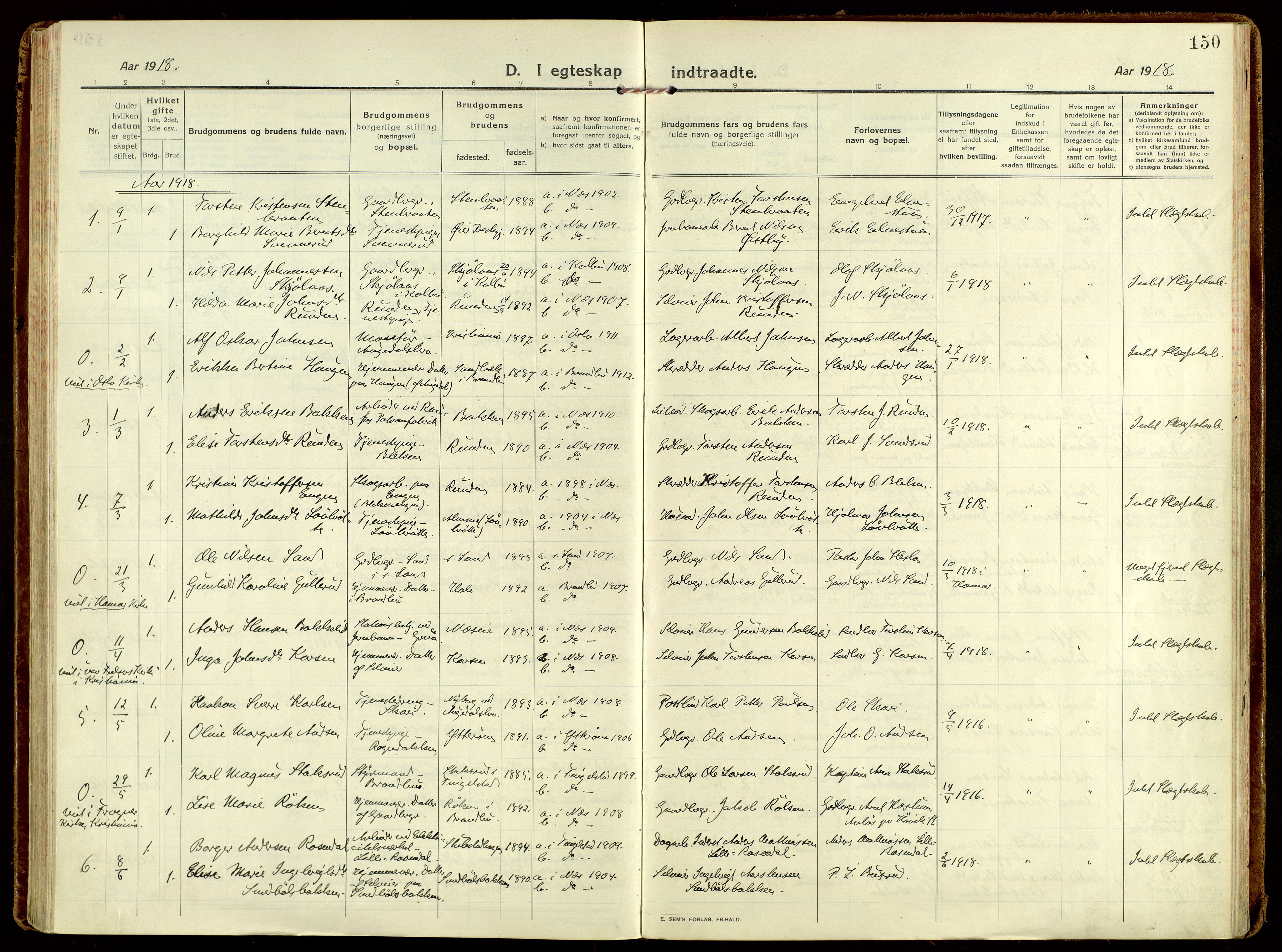 Brandbu prestekontor, AV/SAH-PREST-114/H/Ha/Haa/L0004: Parish register (official) no. 4, 1913-1923, p. 150