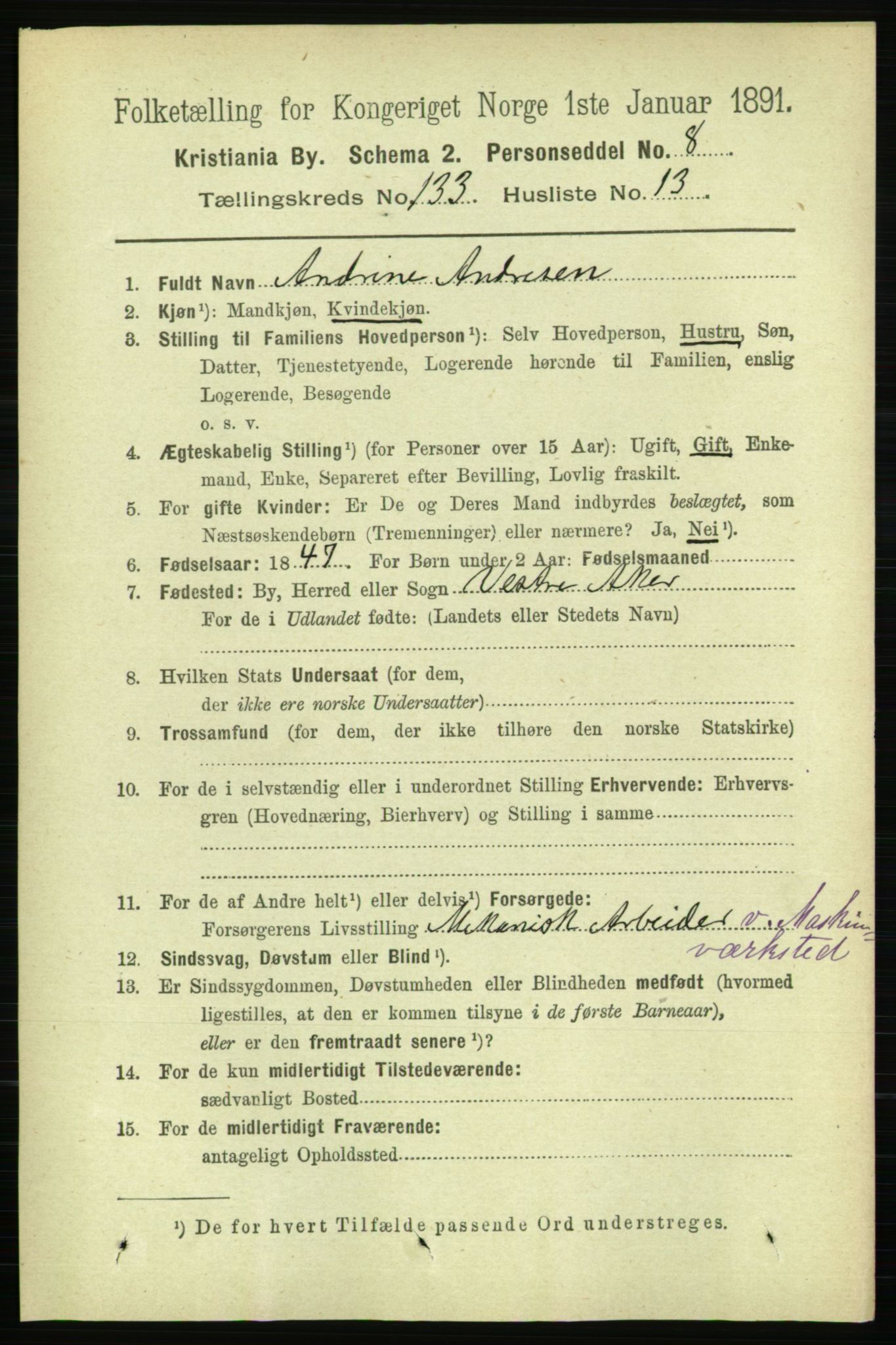 RA, 1891 census for 0301 Kristiania, 1891, p. 72693