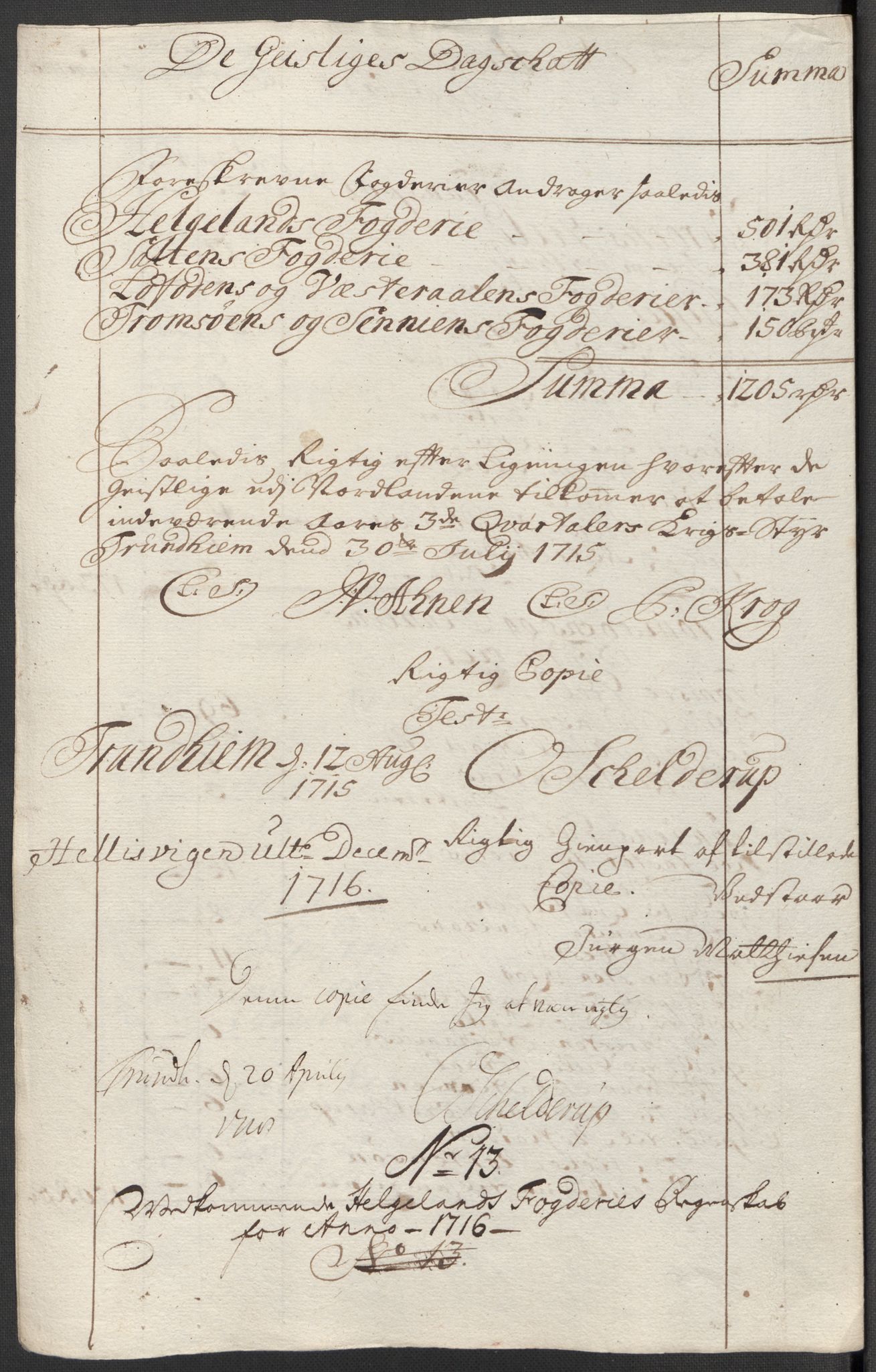 Rentekammeret inntil 1814, Reviderte regnskaper, Fogderegnskap, AV/RA-EA-4092/R65/L4514: Fogderegnskap Helgeland, 1716, p. 198