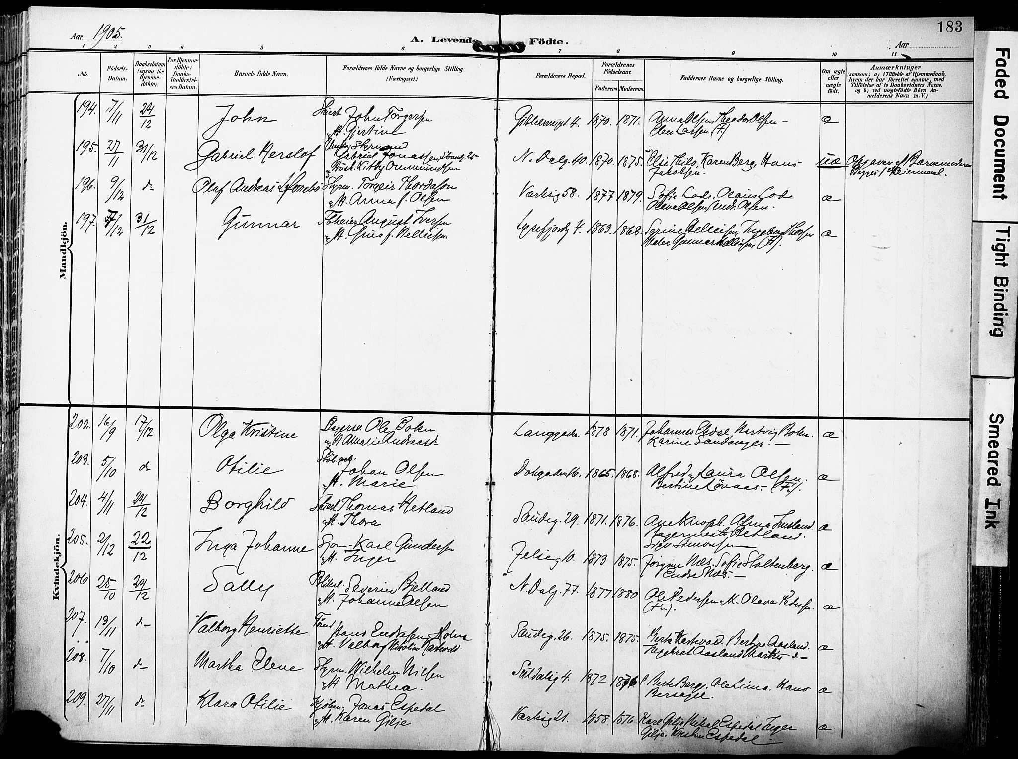 St. Johannes sokneprestkontor, AV/SAST-A-101814/001/30/30BA/L0007: Parish register (official) no. A 7, 1900-1910, p. 183