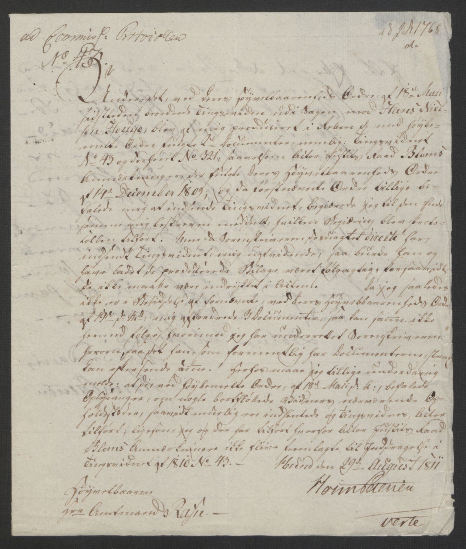 Justisdepartementet, Kommisjon i saken mot Hans Nielsen Hauge 1804, AV/RA-S-1151/D/L0005: Hans Nielsen Hauges sak, 1813, p. 279