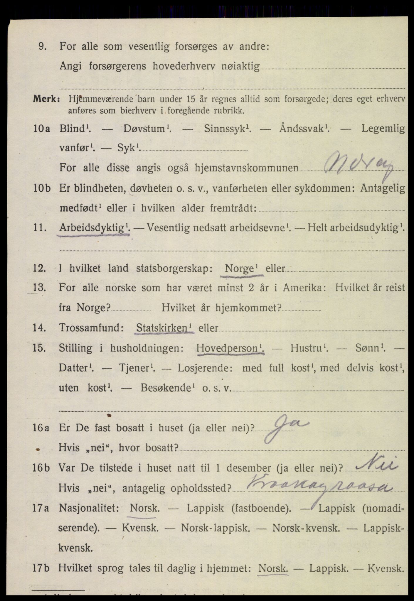 SAT, 1920 census for Nærøy, 1920, p. 2098