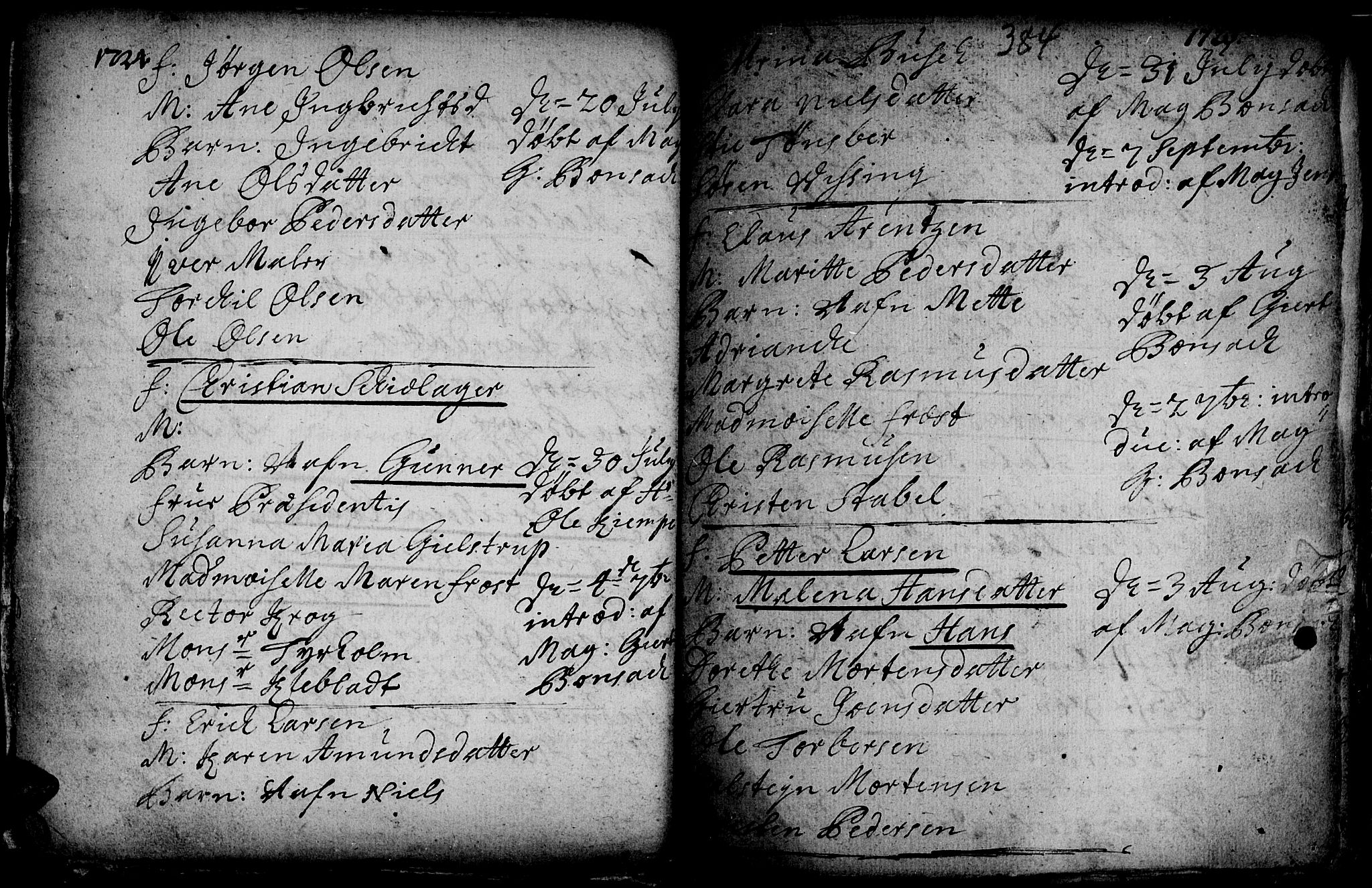 Ministerialprotokoller, klokkerbøker og fødselsregistre - Sør-Trøndelag, AV/SAT-A-1456/601/L0035: Parish register (official) no. 601A03, 1713-1728, p. 384