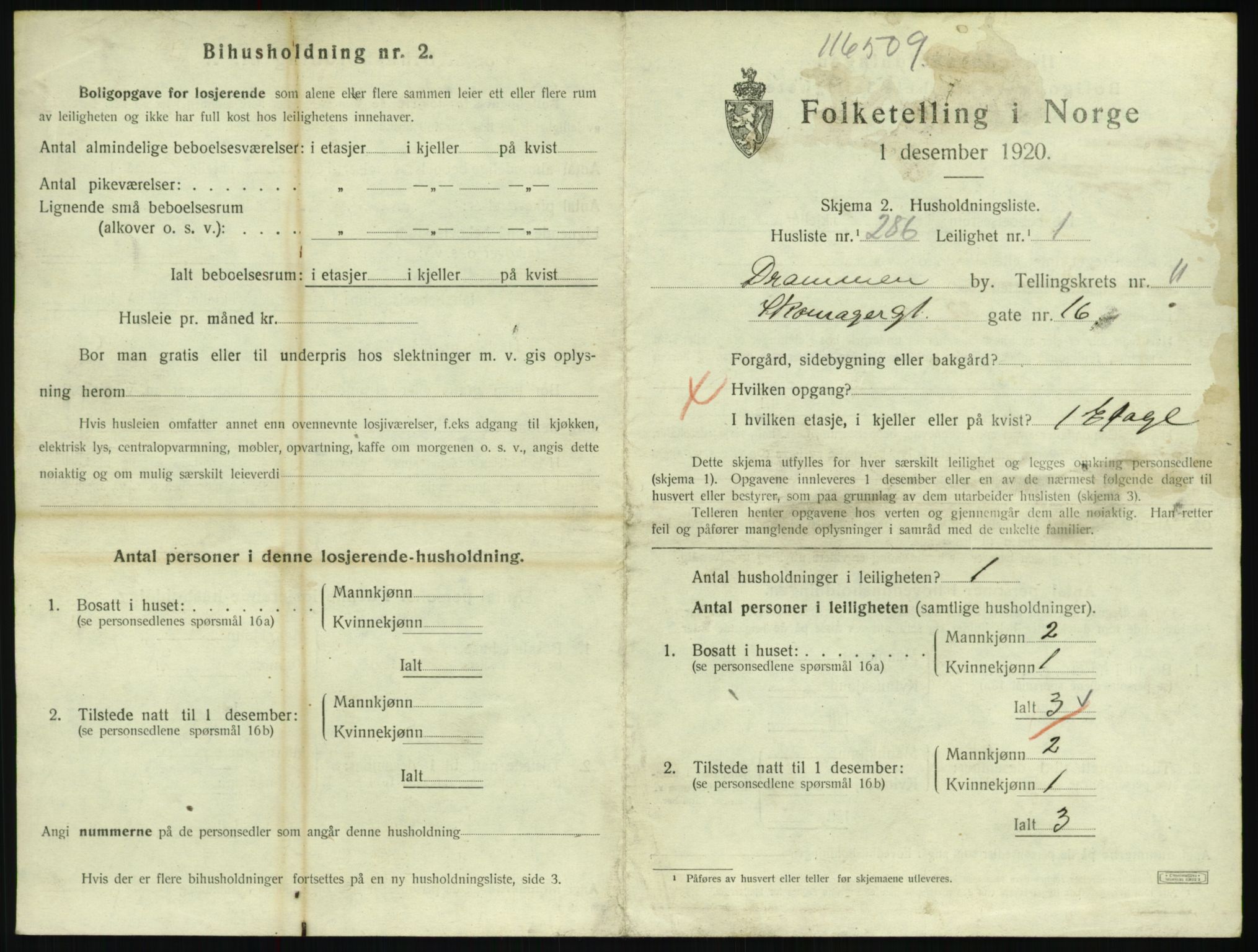 SAKO, 1920 census for Drammen, 1920, p. 18343