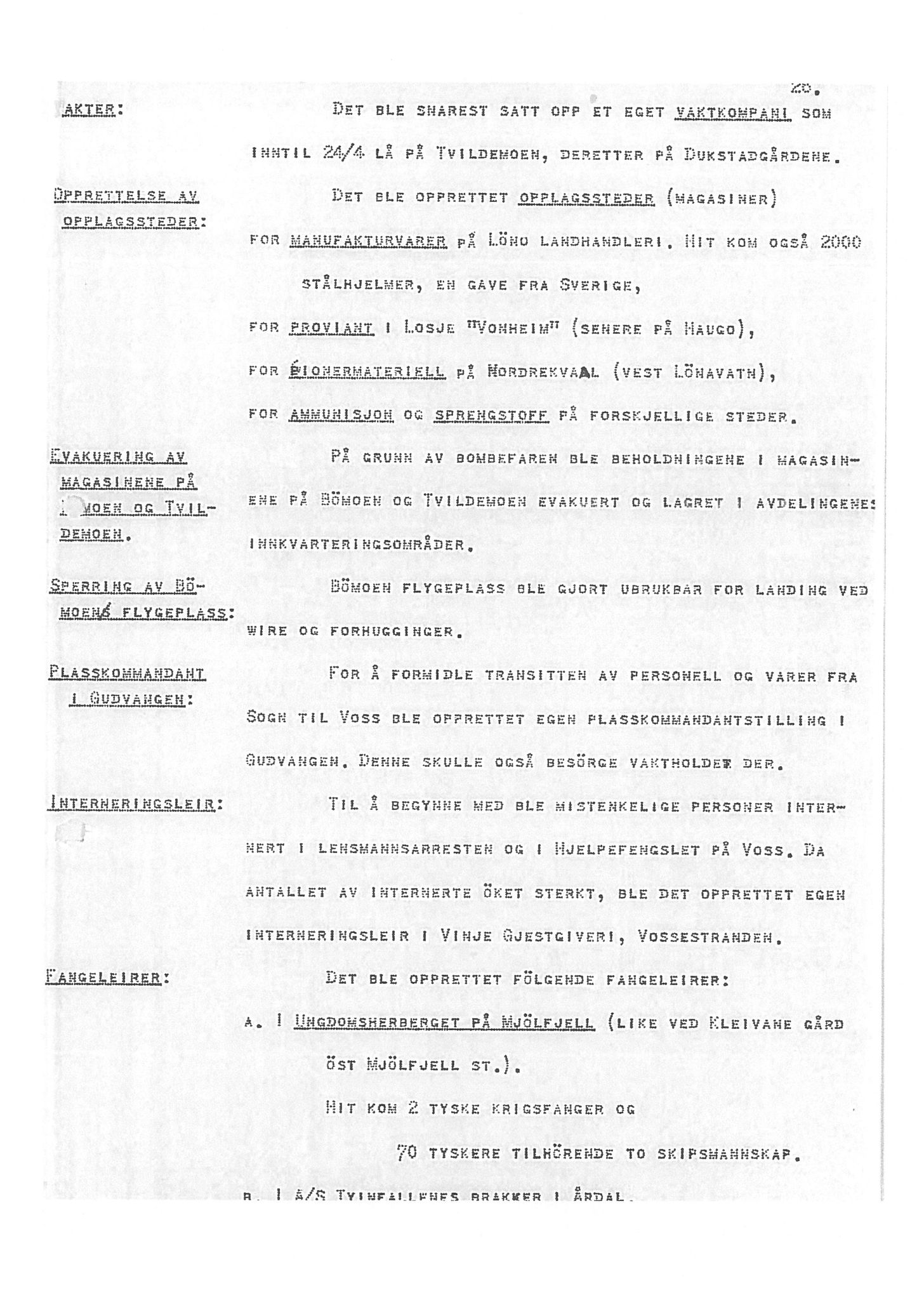 Oberst Sverre Blom - manuskript til krigshistorie, SAB/-/F/L0001: Manuskript "Krigens historie - operasjonene til lands på Vestlandet 1940" av oberst Sverre Blom, 1940, p. 26