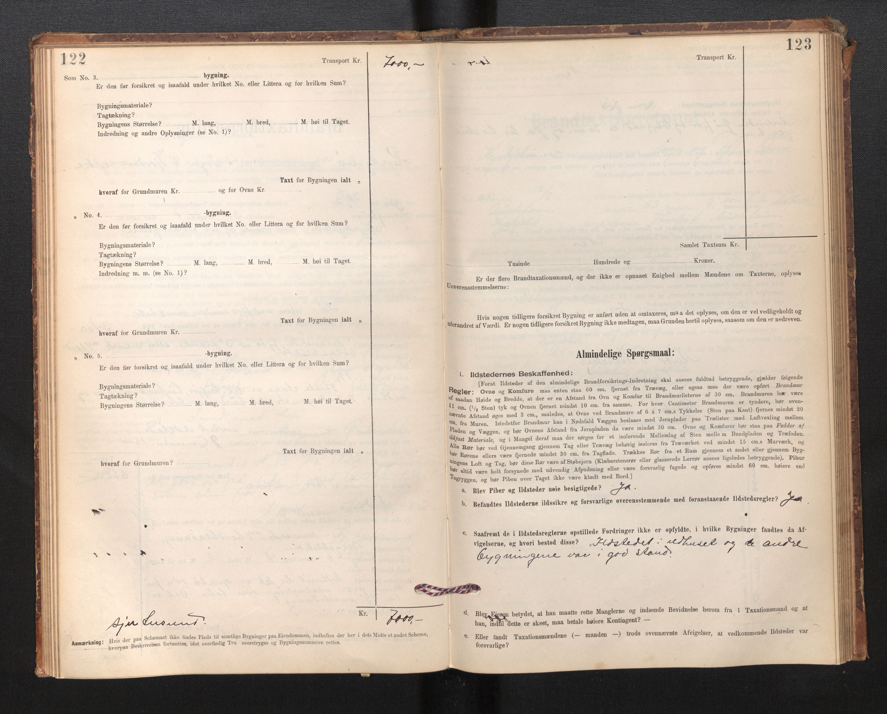 Lensmannen i Kyrkjebø, SAB/A-29001/0012/L0006: Branntakstprotokoll, skjematakst, 1900-1939, p. 122-123