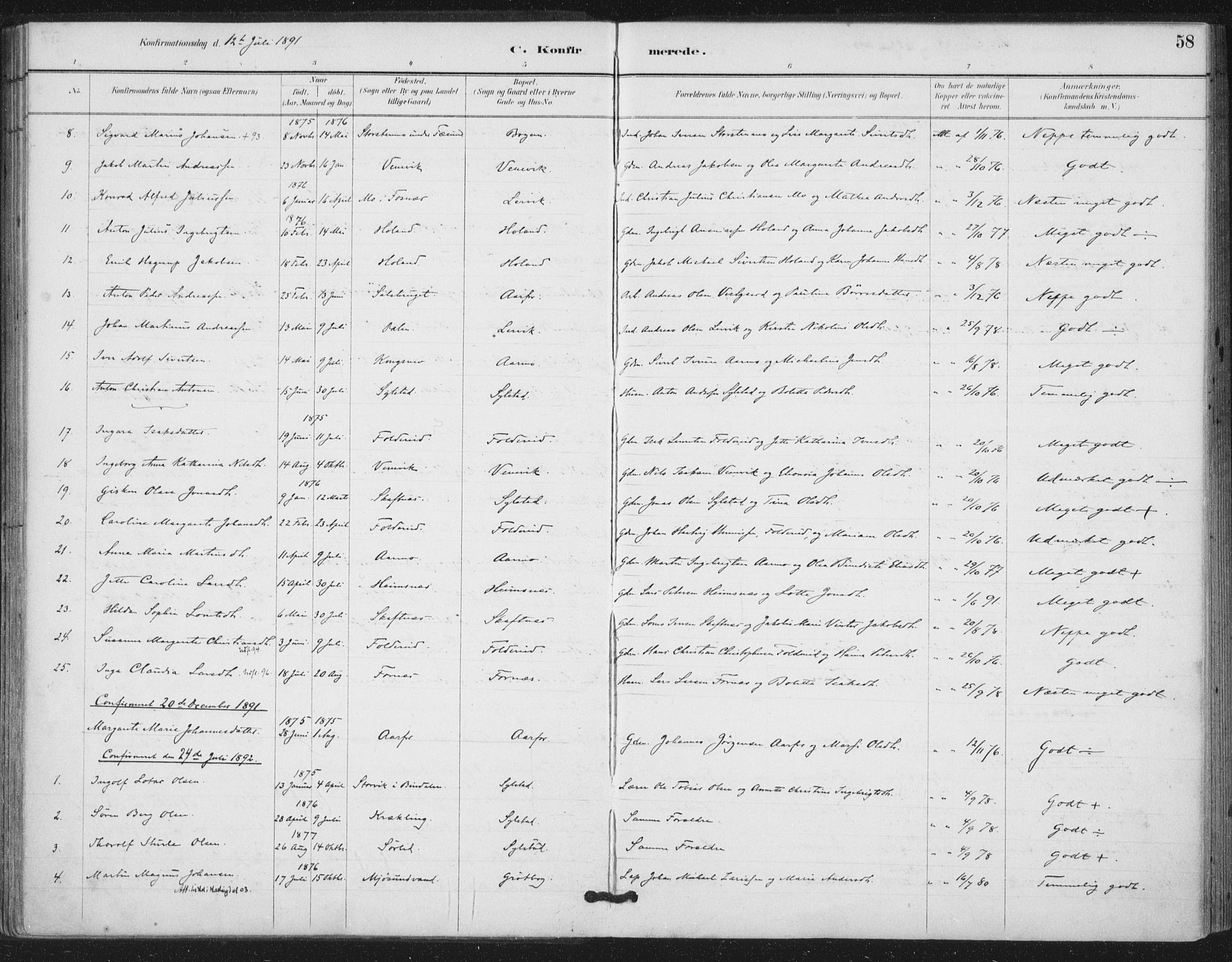 Ministerialprotokoller, klokkerbøker og fødselsregistre - Nord-Trøndelag, SAT/A-1458/783/L0660: Parish register (official) no. 783A02, 1886-1918, p. 58